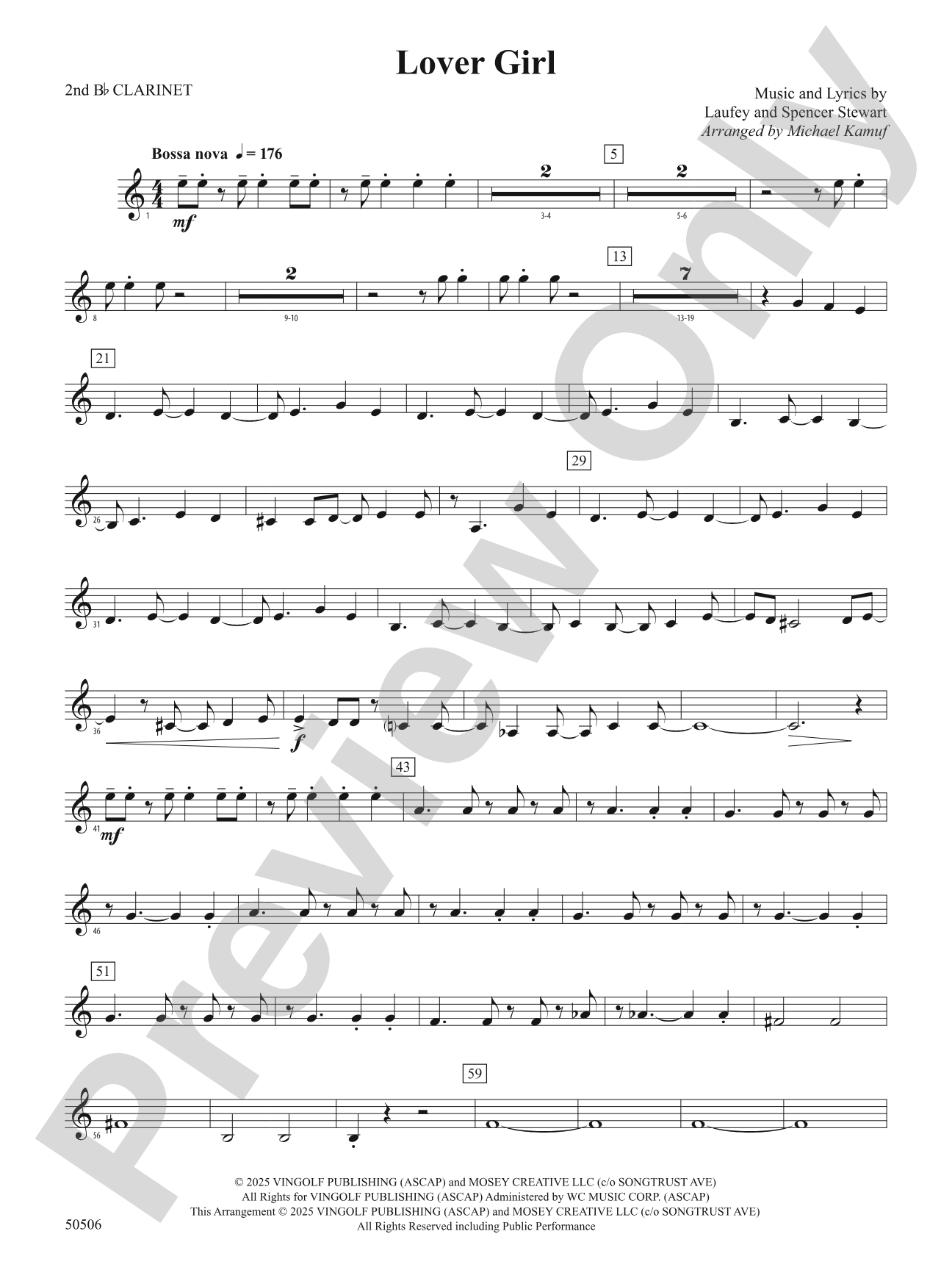 Lover Girl: 2nd B-flat Clarinet