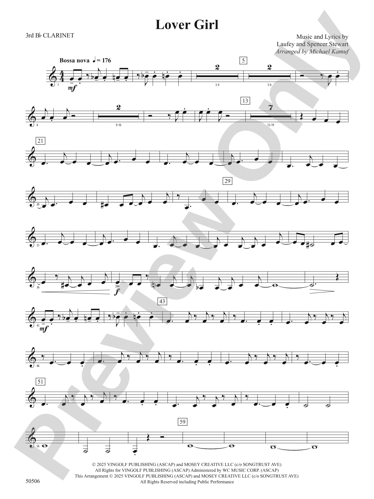 Lover Girl: 3rd B-flat Clarinet