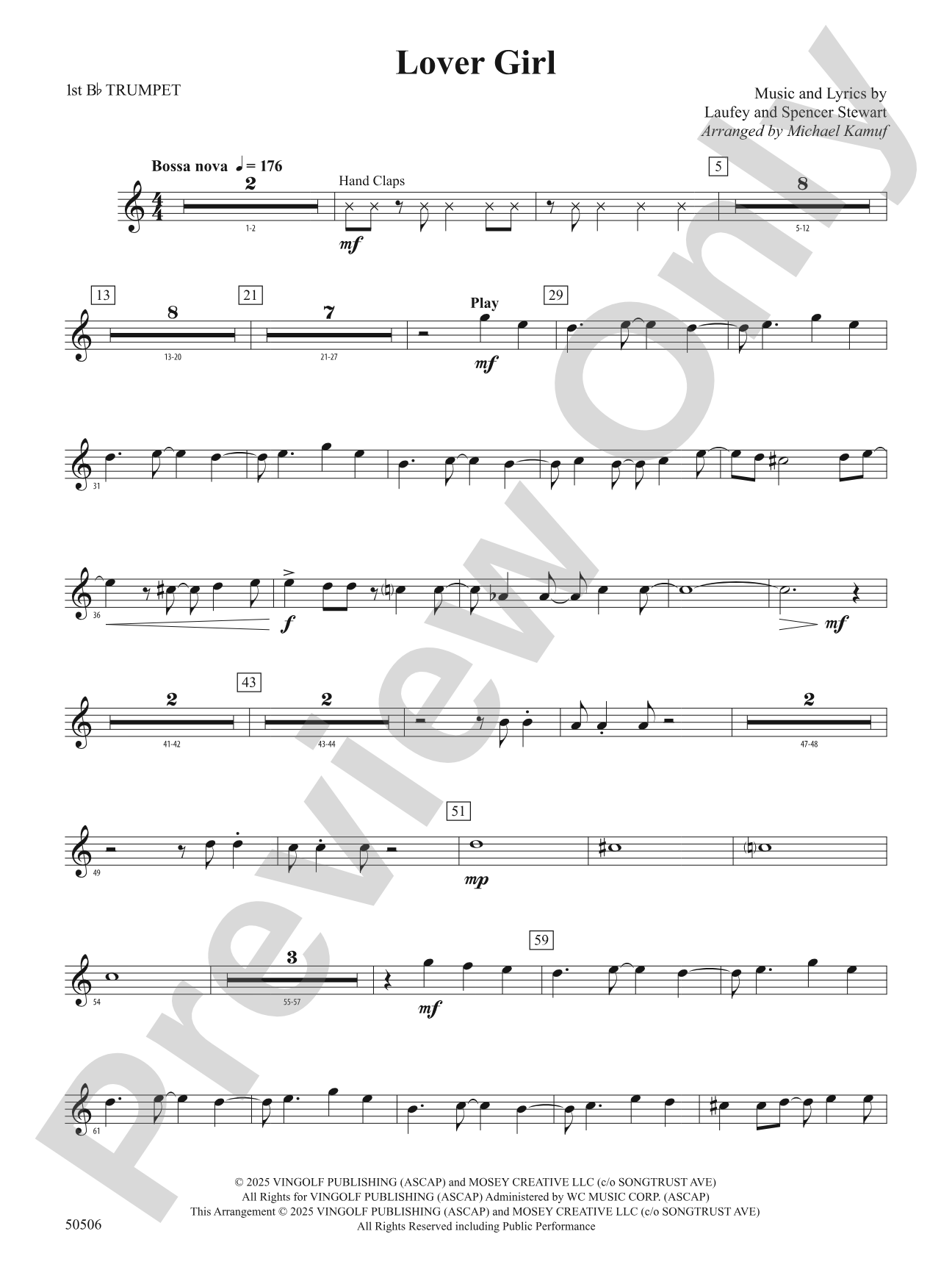 Lover Girl: 1st B-flat Trumpet