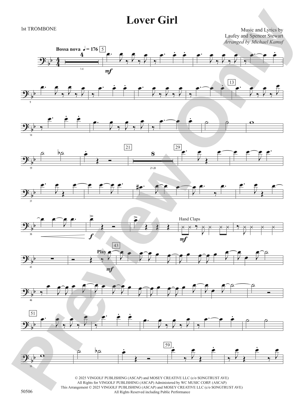Lover Girl: 1st Trombone