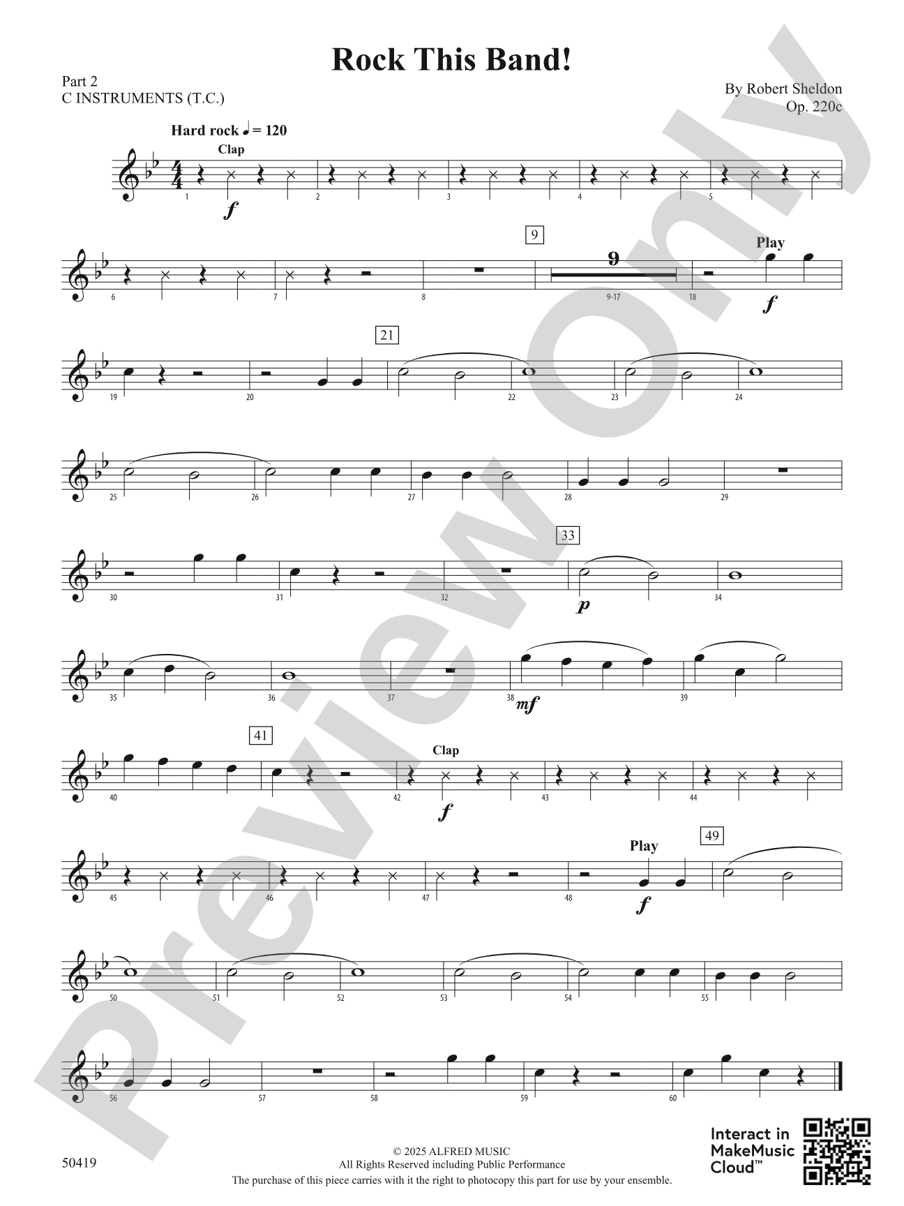 Rock This Band!: Part 2 - C Instruments (T.C.)
