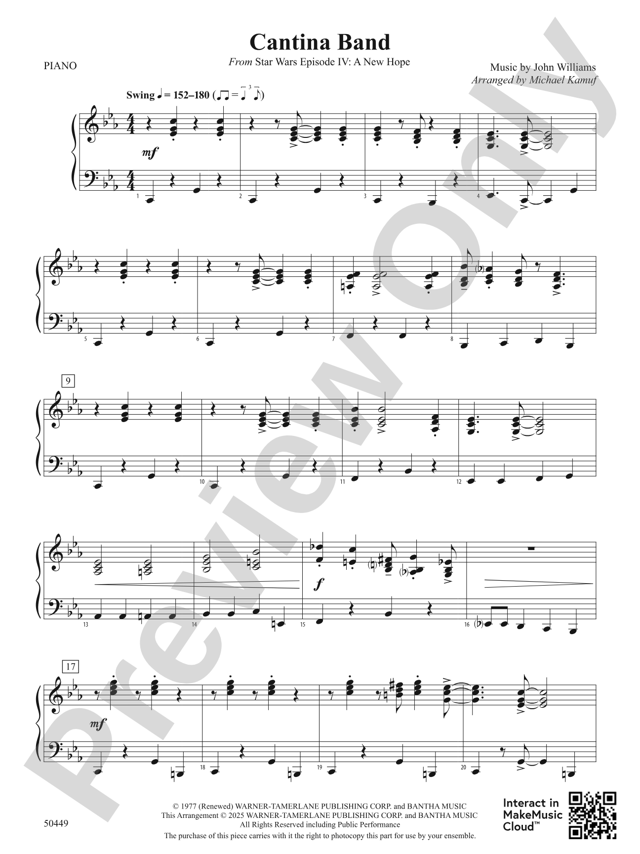 Cantina Band: Piano Accompaniment