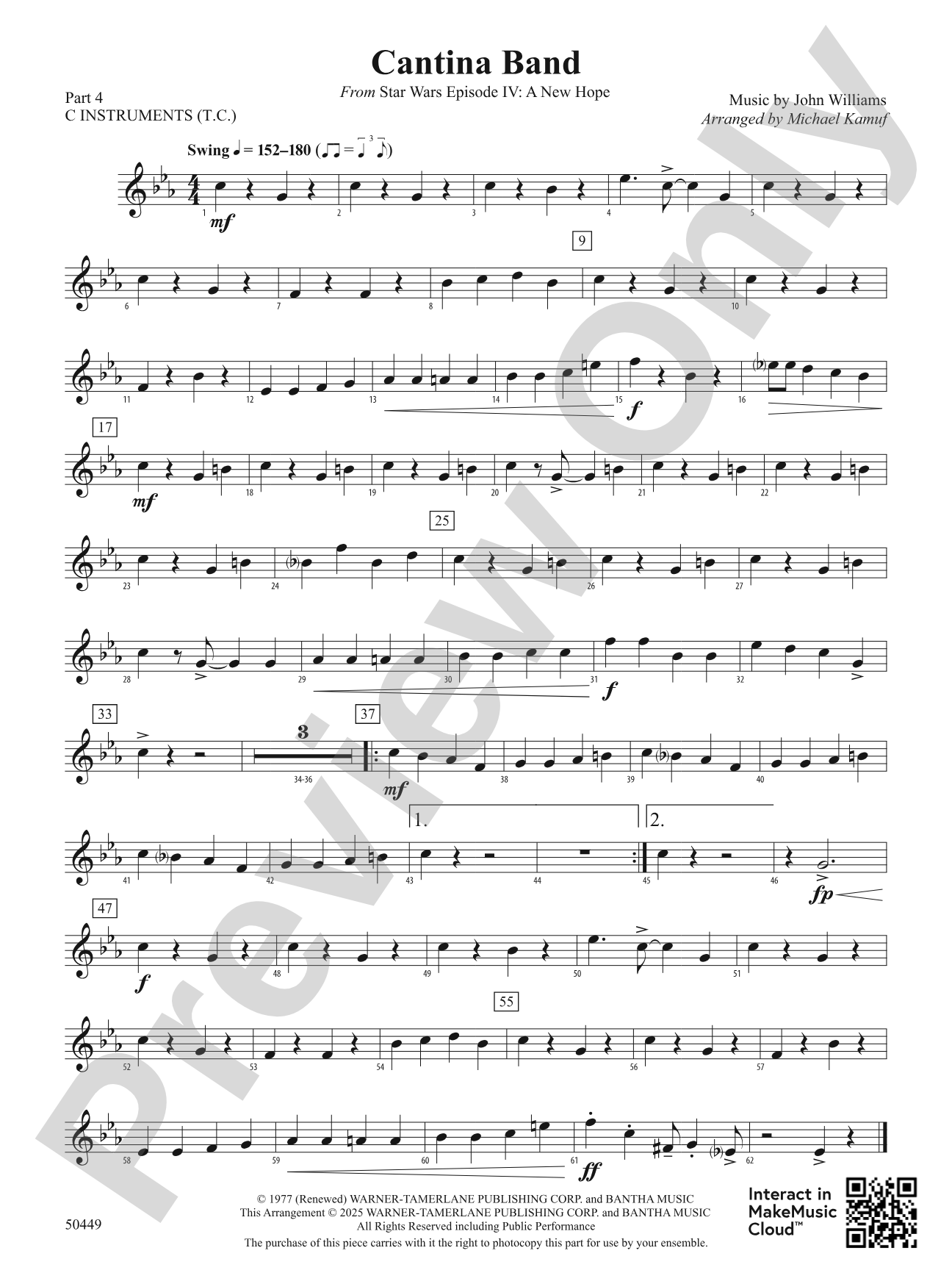 Cantina Band: Part 4 - C Instruments (T.C.)