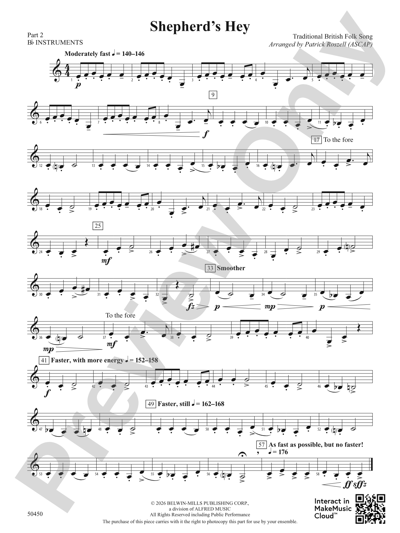 Shepherd's Hey: Part 2 - B-flat Instruments