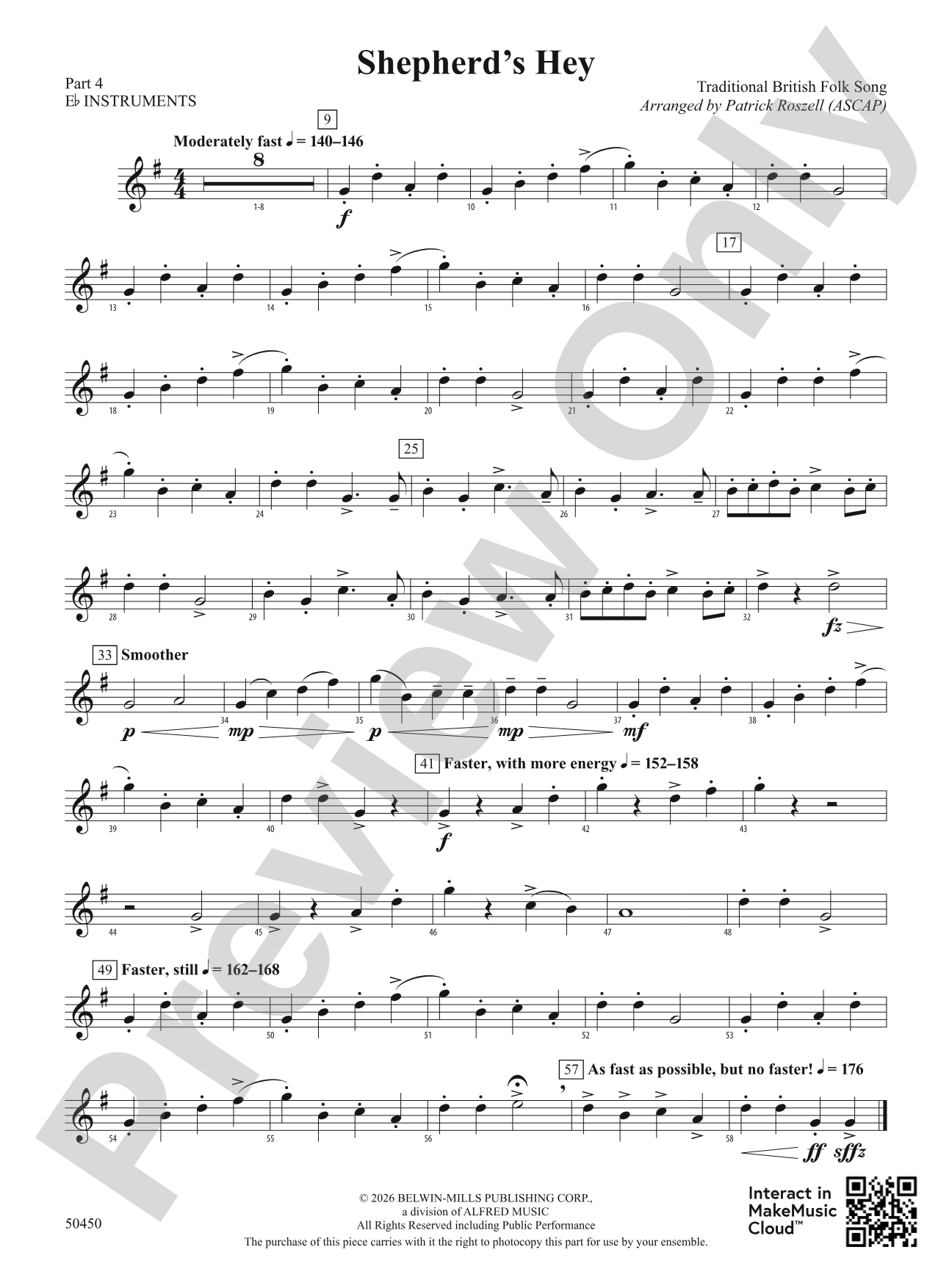 Shepherd's Hey: Part 4 - E-flat Instruments