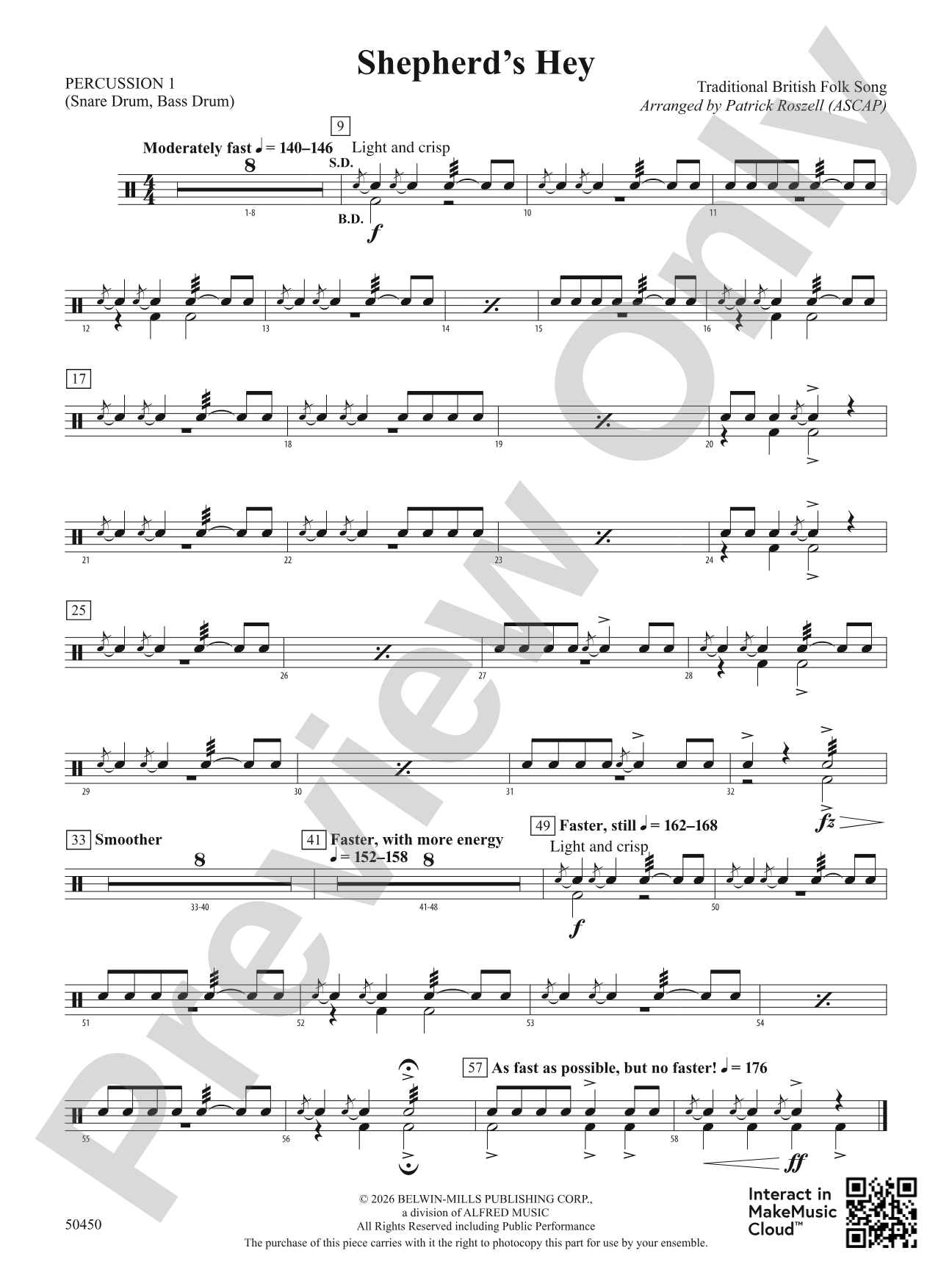 Shepherd's Hey: 1st Percussion