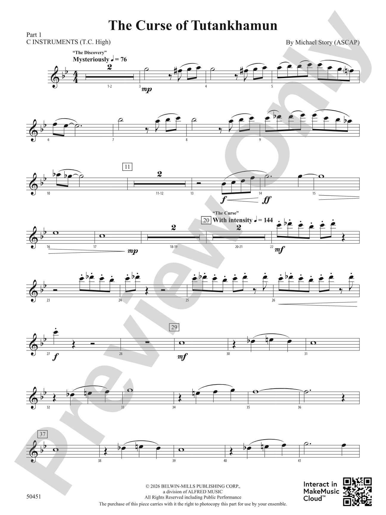 The Curse of Tutankhamun: Part 1 - C Instruments (T.C. High)