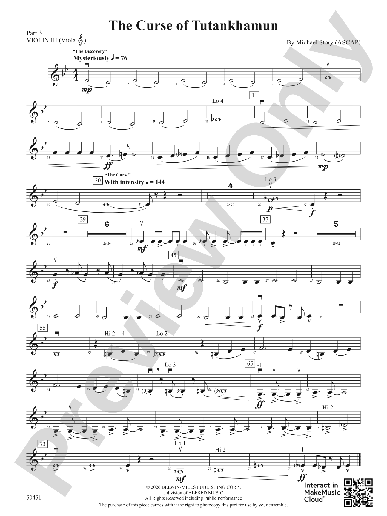 The Curse of Tutankhamun: Part 3 - Violin I