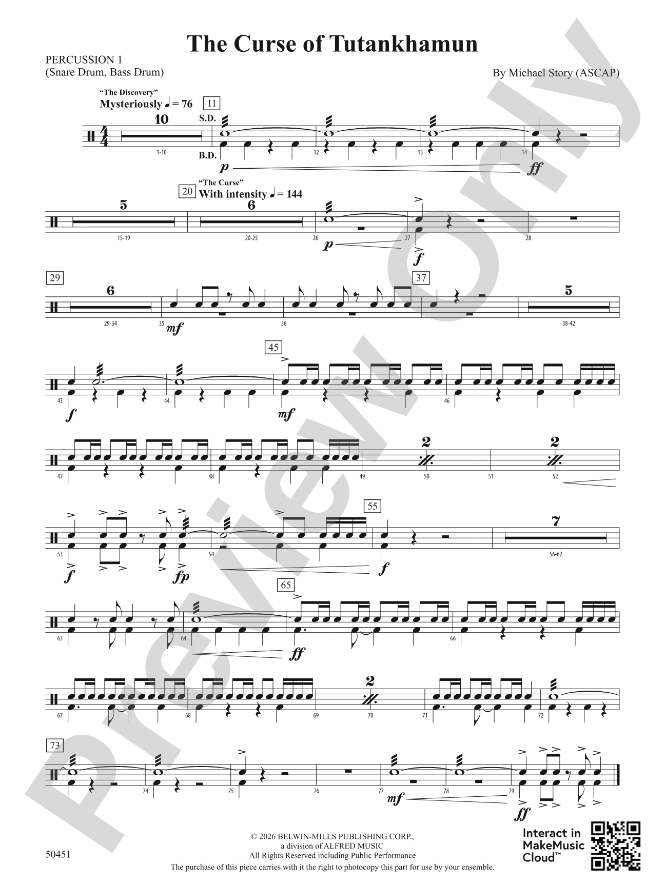 The Curse of Tutankhamun: 1st Percussion