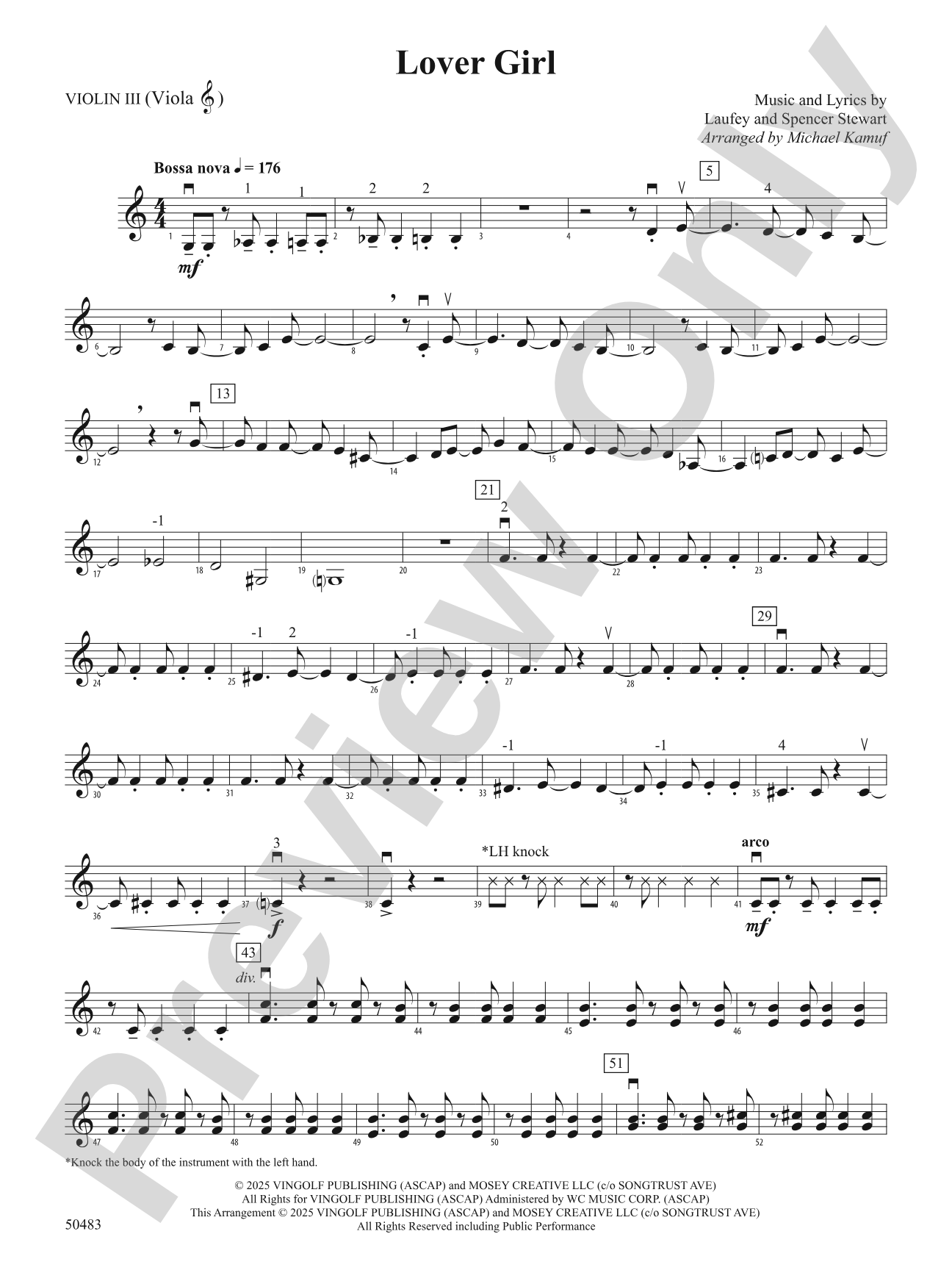 Lover Girl: 3rd Violin (Viola [TC])