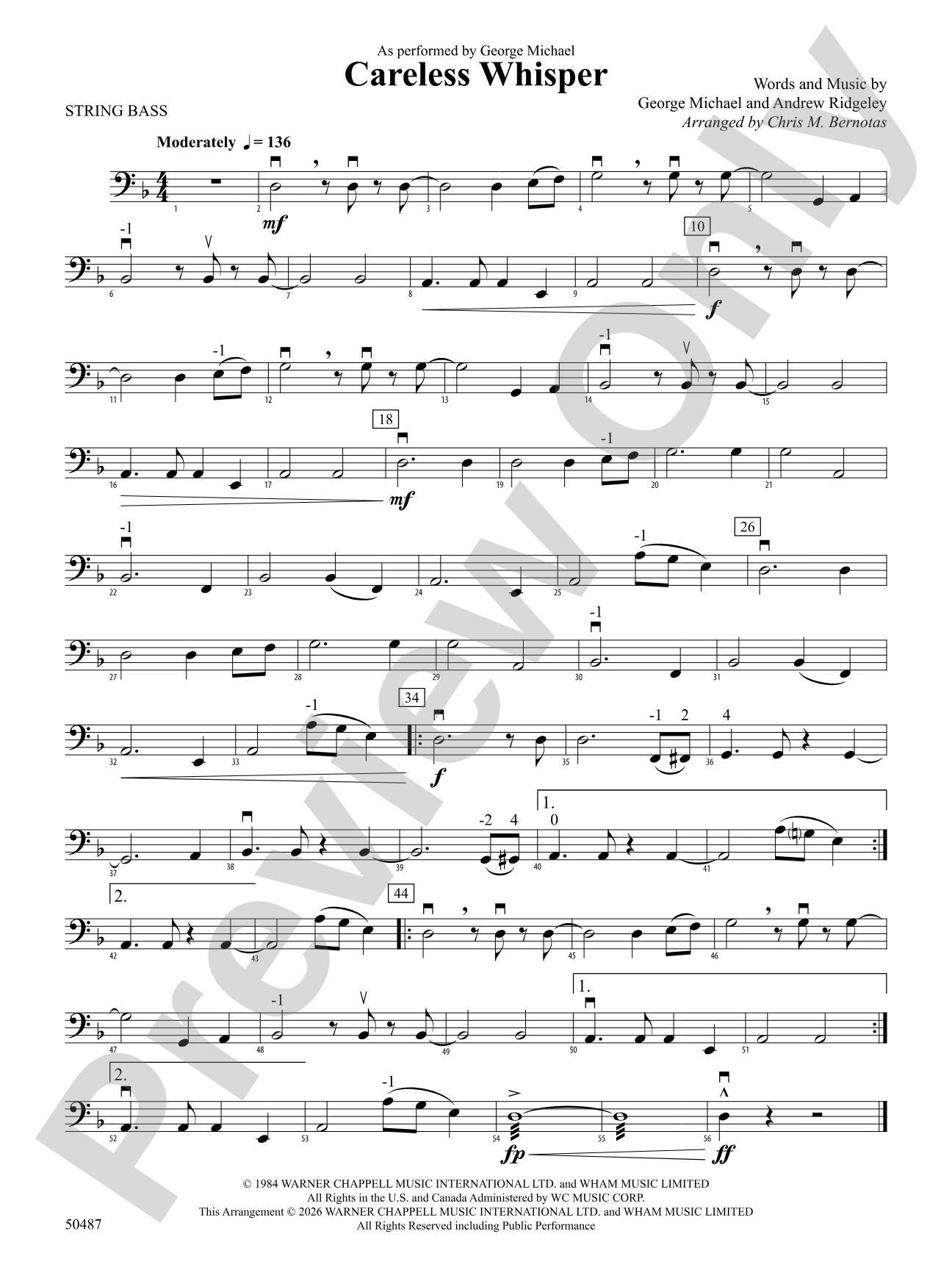 Careless Whisper: String Bass