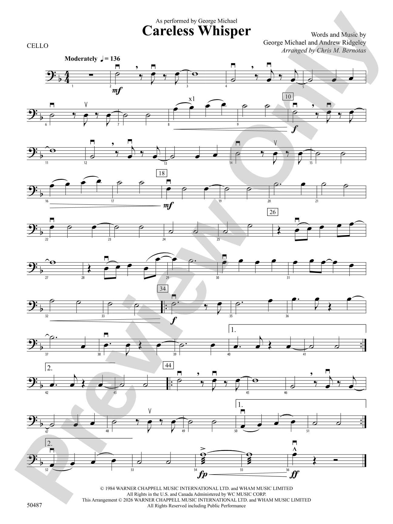 Careless Whisper: Cello