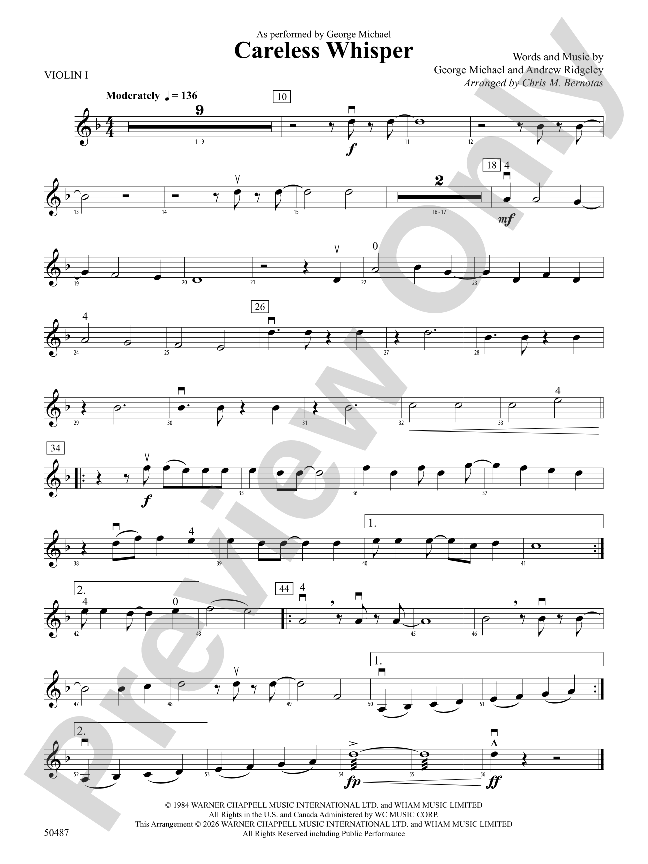 Careless Whisper: 1st Violin