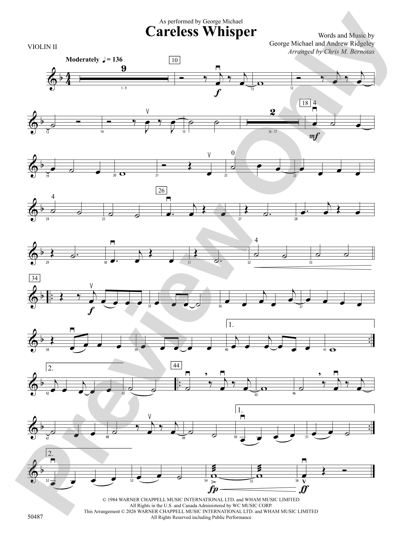 Careless Whisper: 2nd Violin