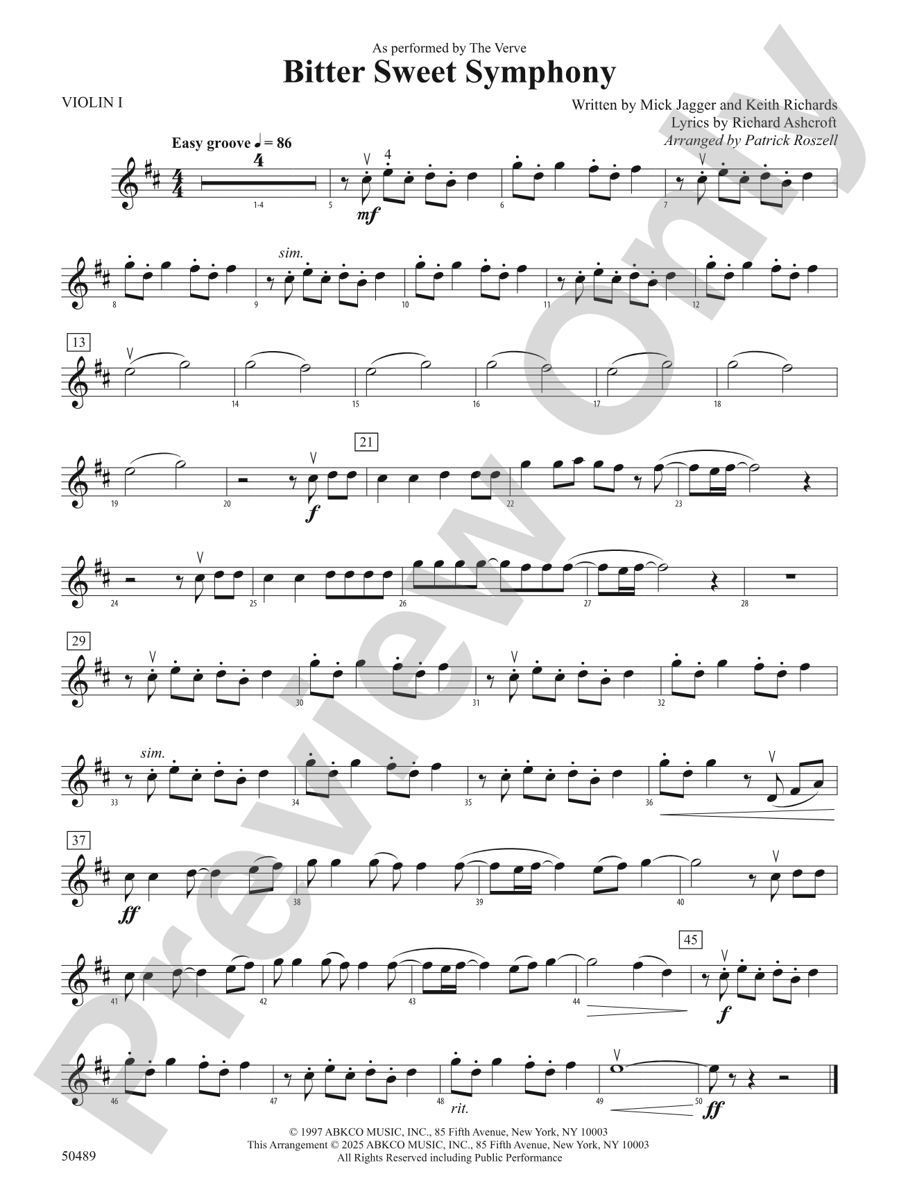 Bitter Sweet Symphony: 1st Violin