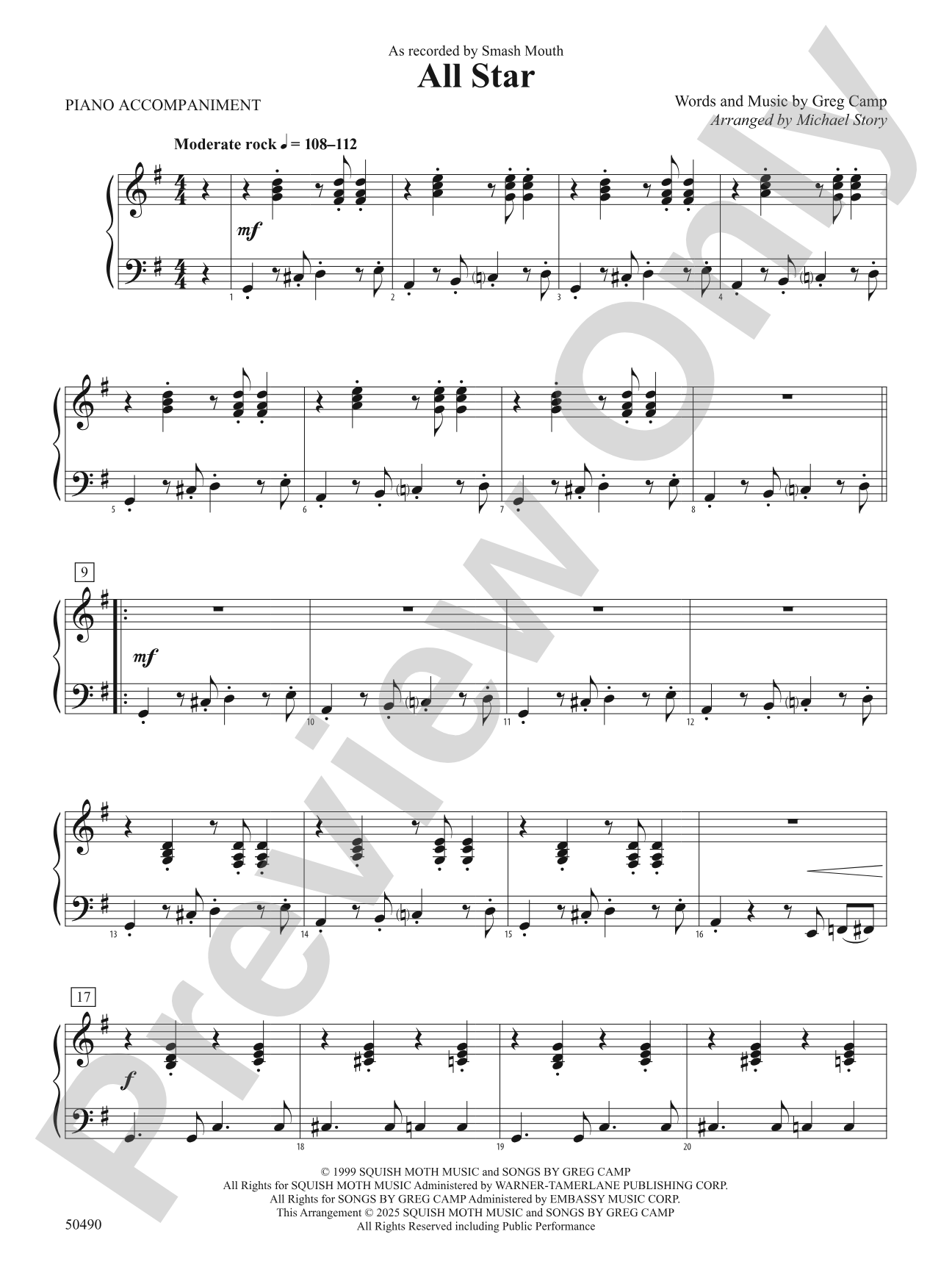 All Star: Piano Accompaniment