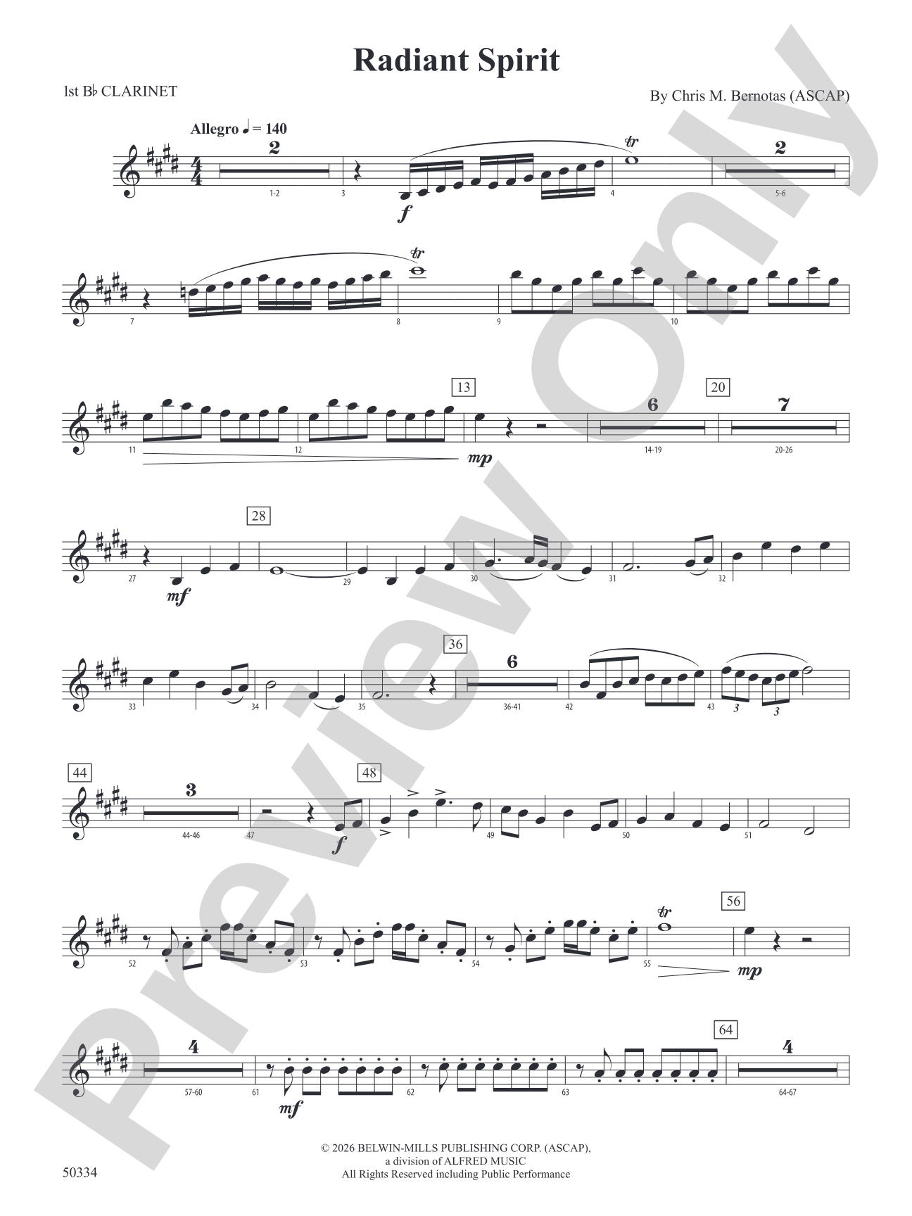 Radiant Spirit: 1st B-flat Clarinet