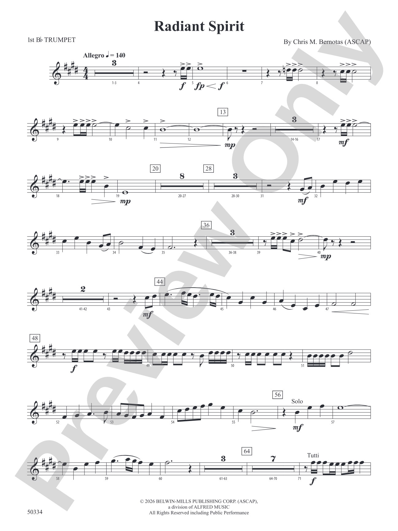 Radiant Spirit: 1st B-flat Trumpet