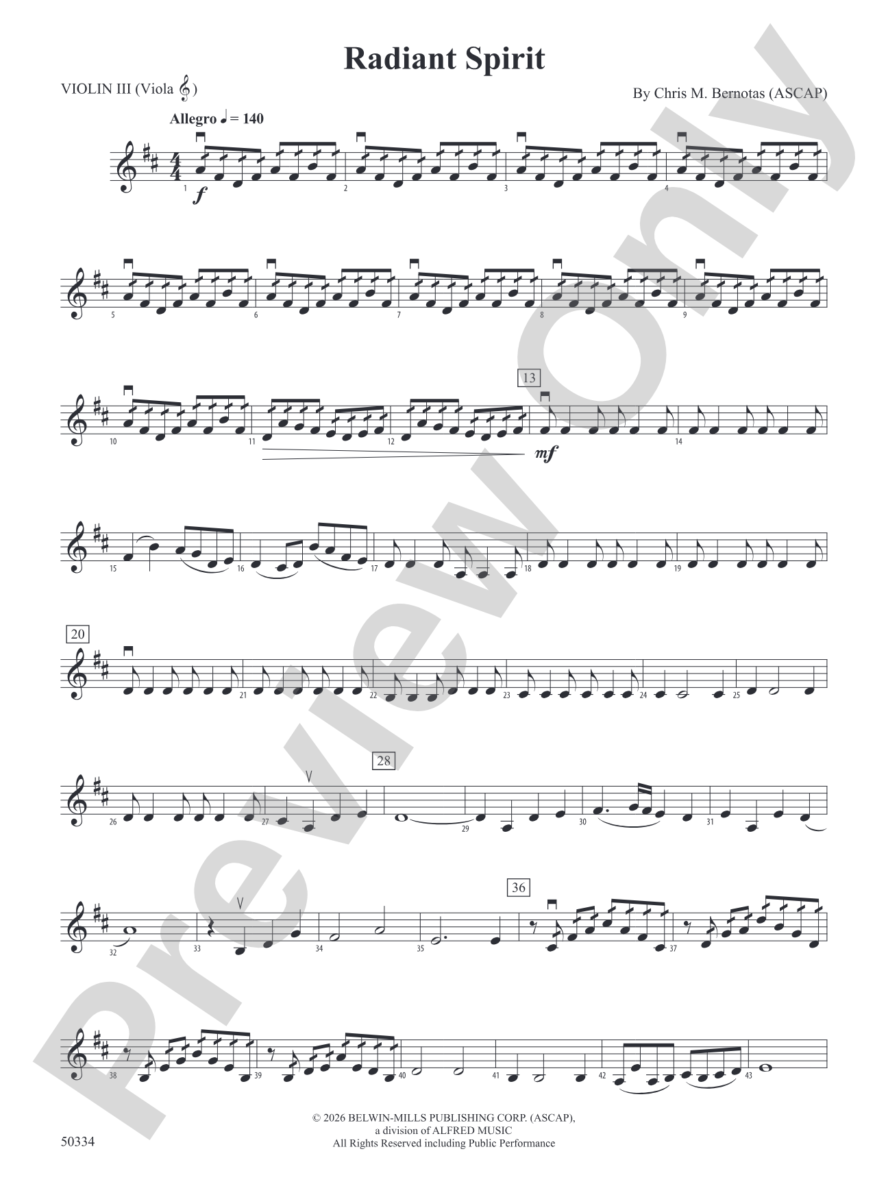 Radiant Spirit: 3rd Violin (Viola [TC])