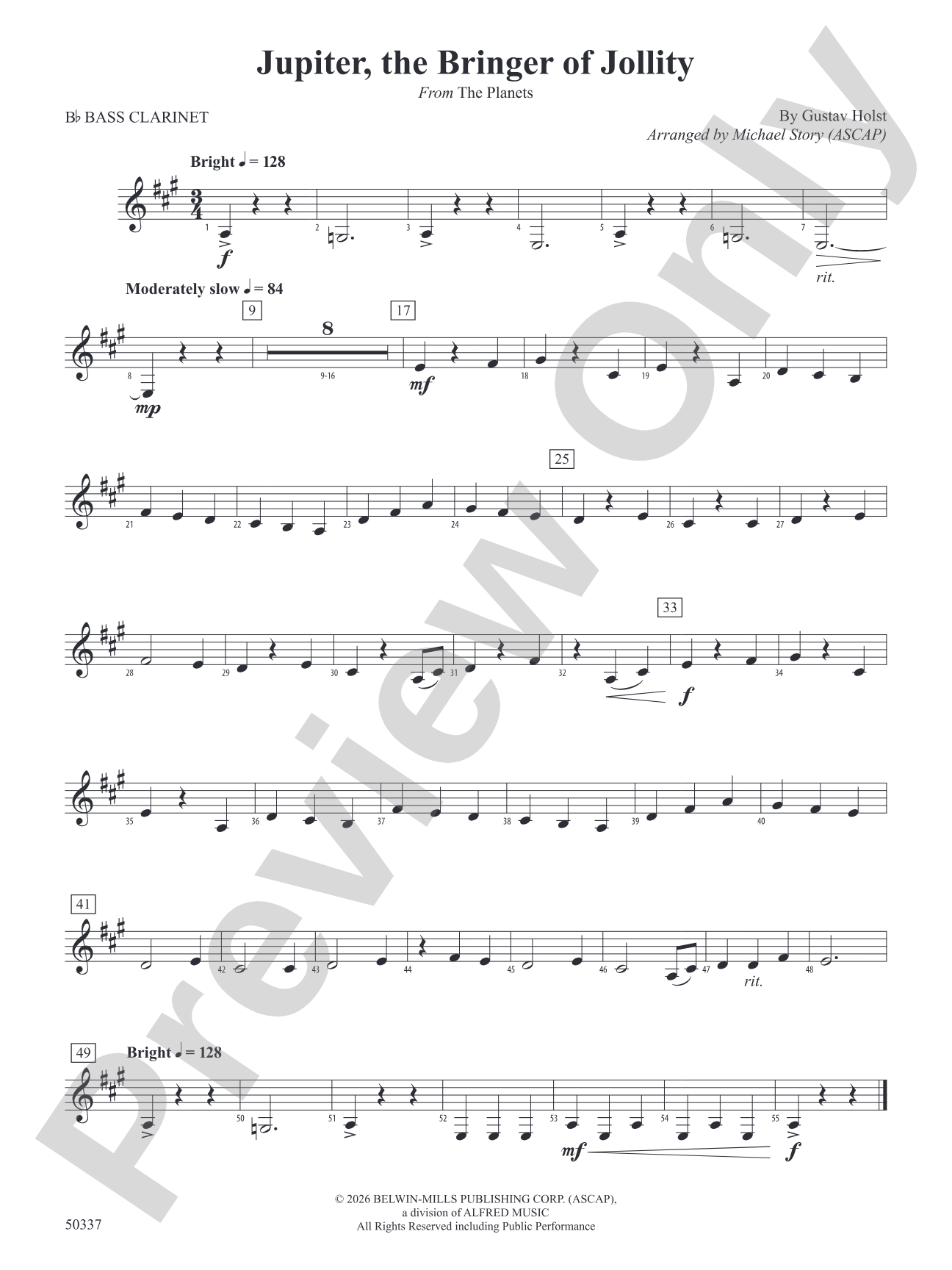 Jupiter, the Bringer of Jollity: B-flat Bass Clarinet