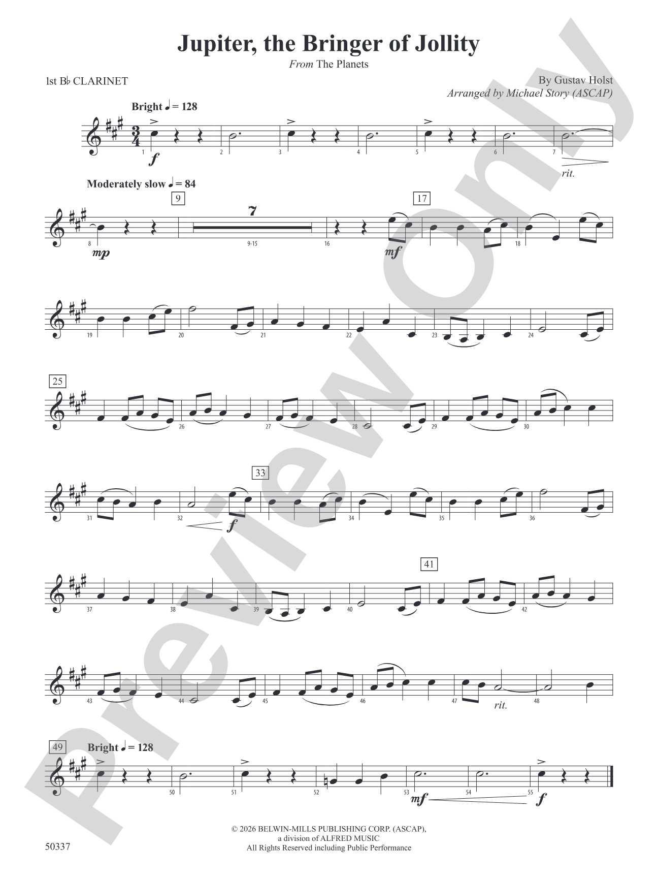 Jupiter, the Bringer of Jollity: 1st B-flat Clarinet