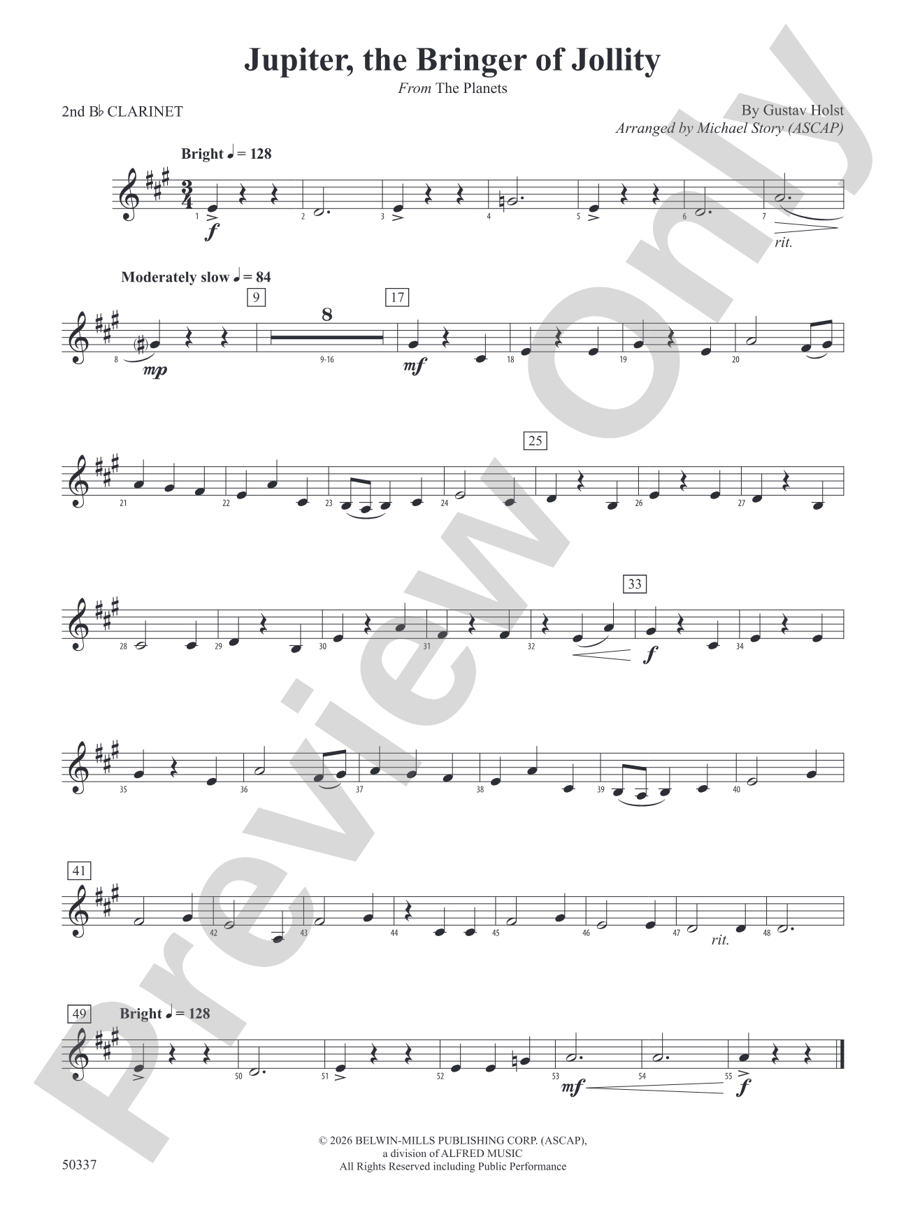 Jupiter, the Bringer of Jollity: 2nd B-flat Clarinet