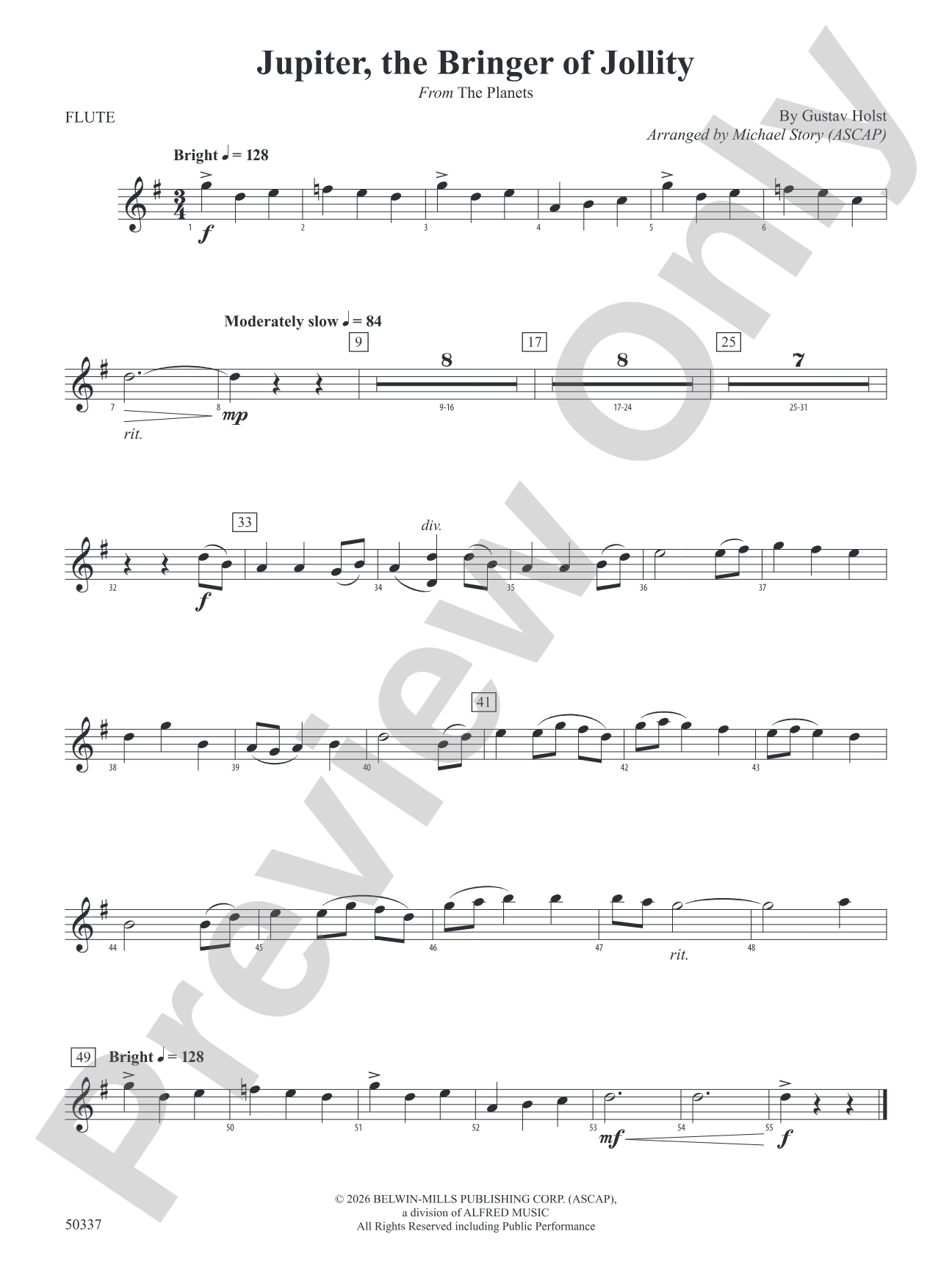Jupiter, the Bringer of Jollity: Flute
