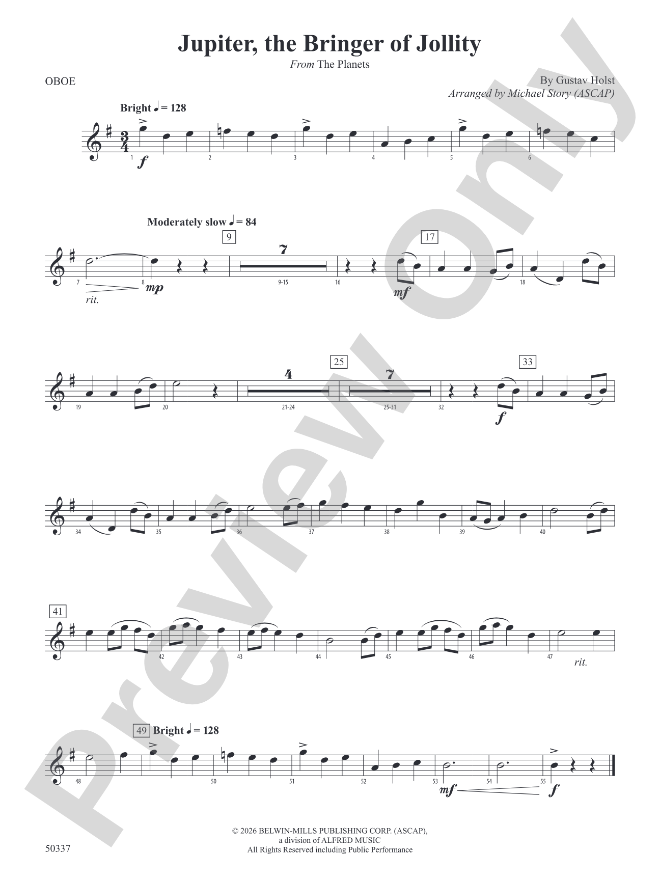 Jupiter, the Bringer of Jollity: Oboe