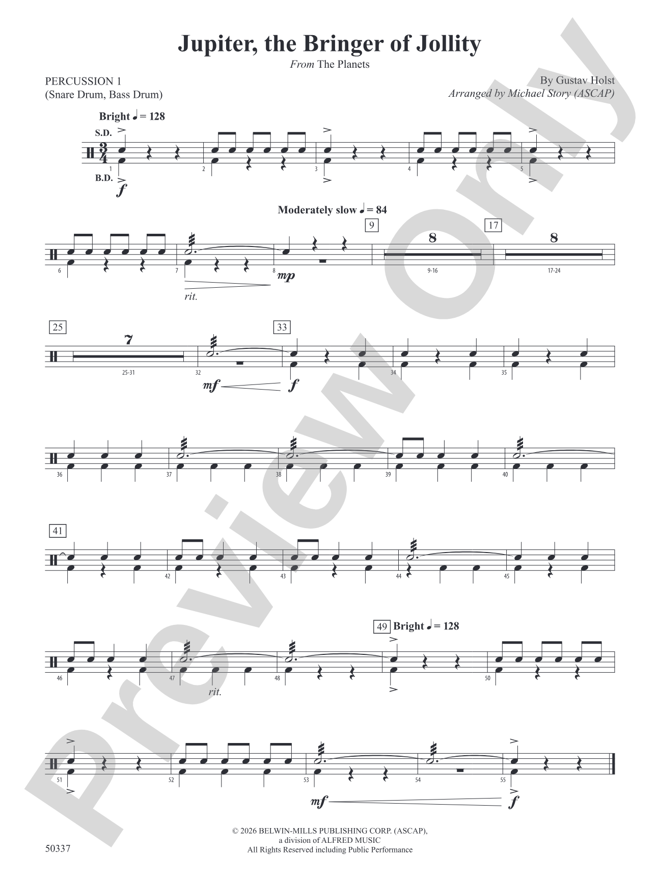 Jupiter, the Bringer of Jollity: 1st Percussion