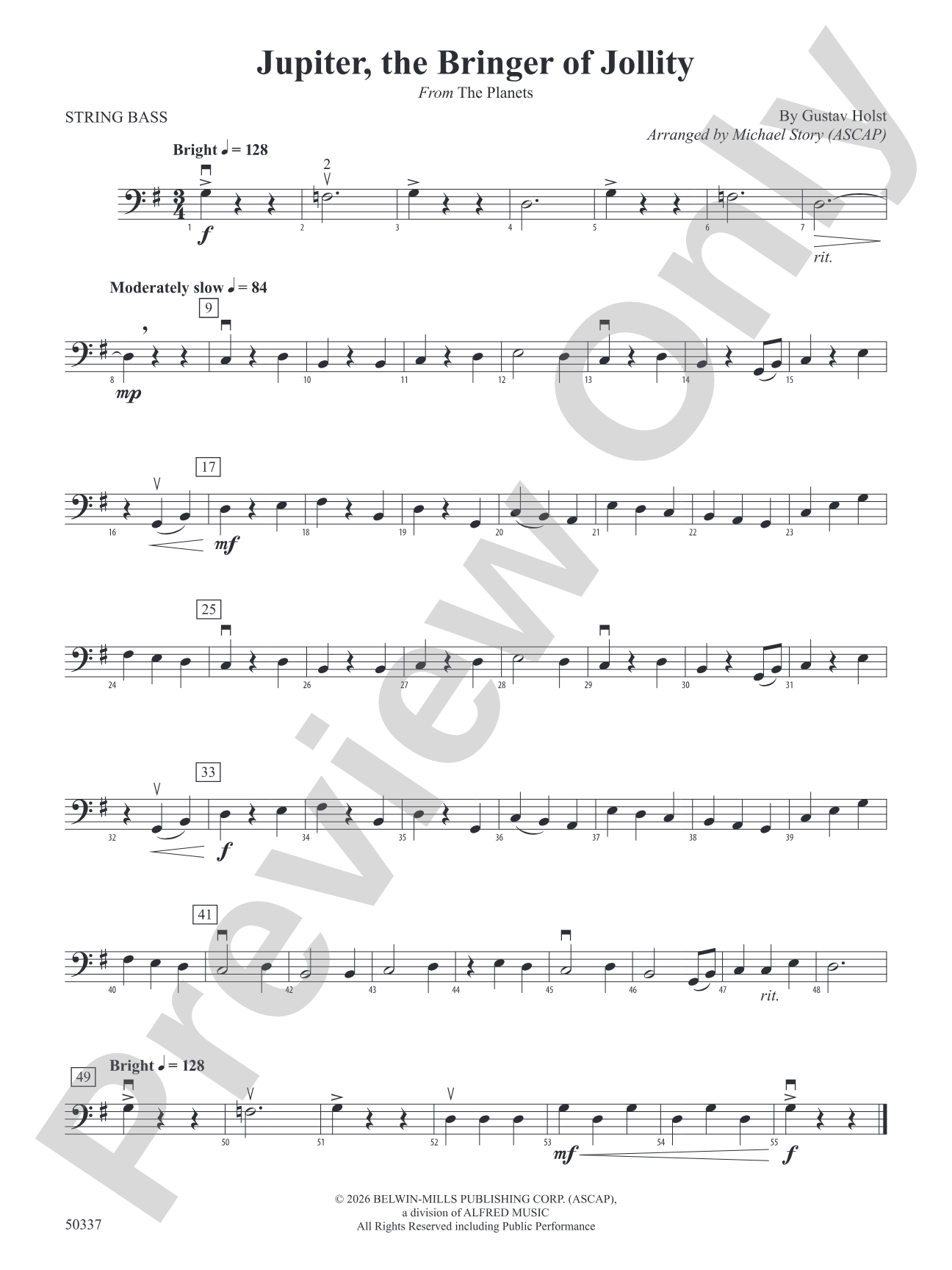Jupiter, the Bringer of Jollity: String Bass