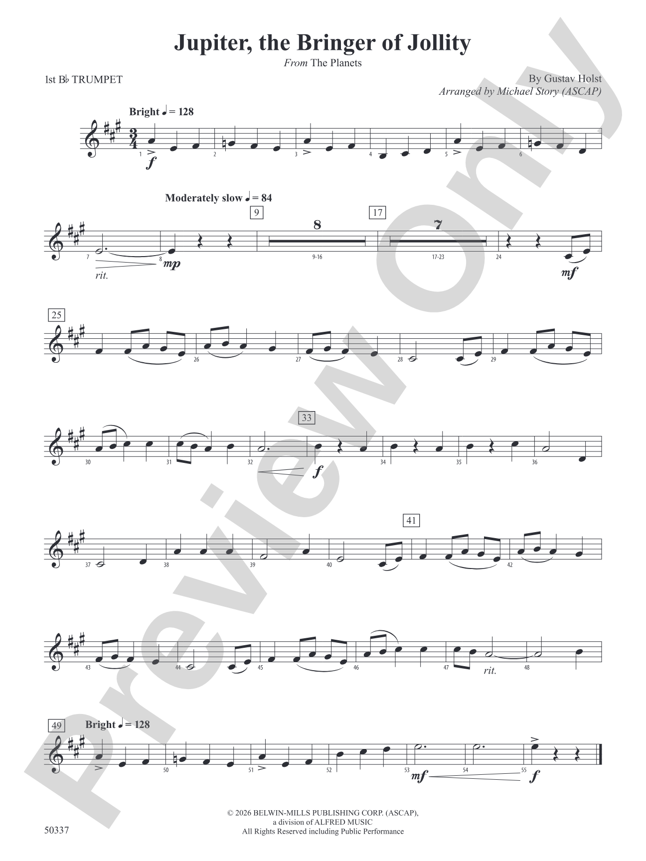 Jupiter, the Bringer of Jollity: 1st B-flat Trumpet