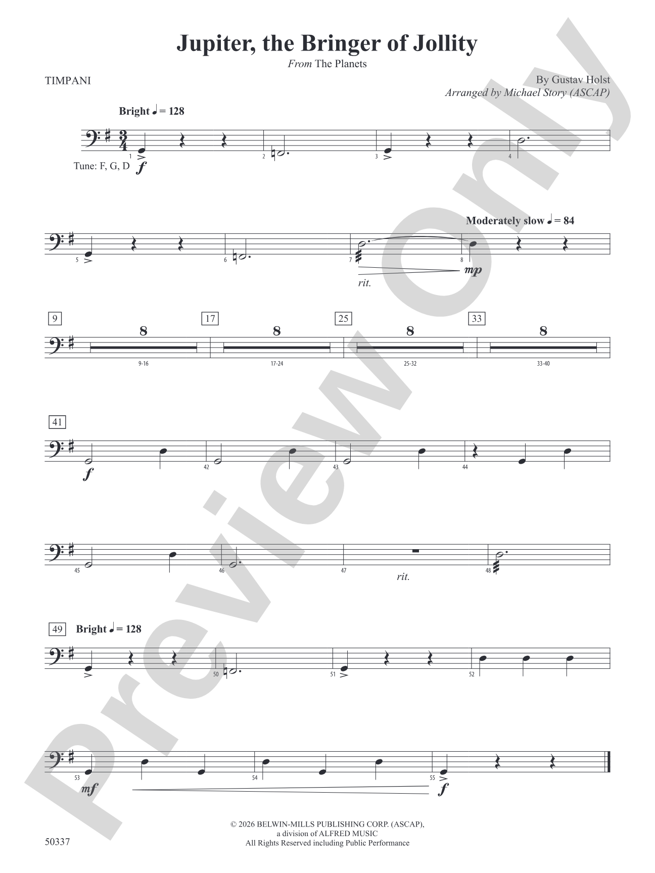 Jupiter, the Bringer of Jollity: Timpani