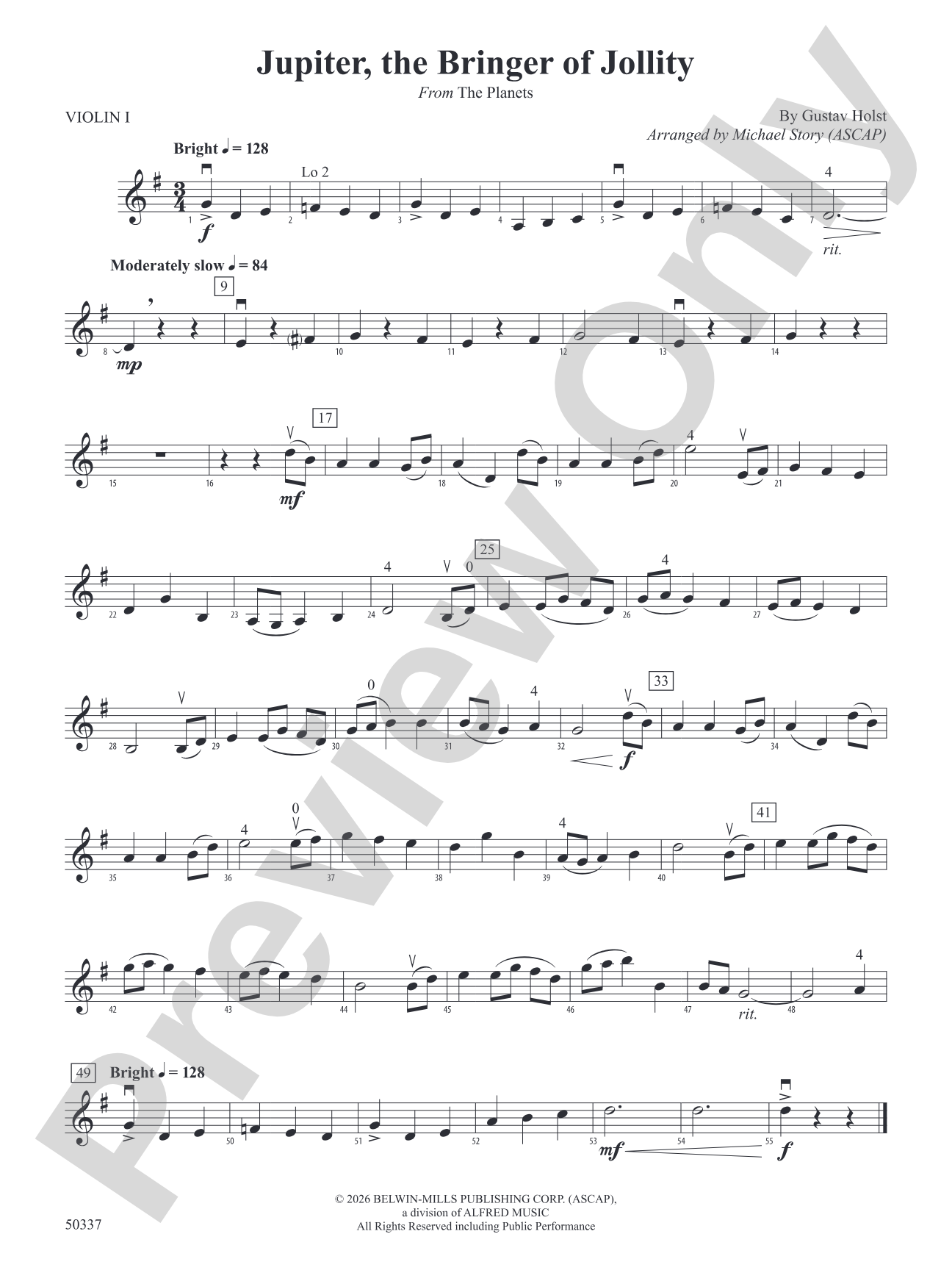 Jupiter, the Bringer of Jollity: 1st Violin