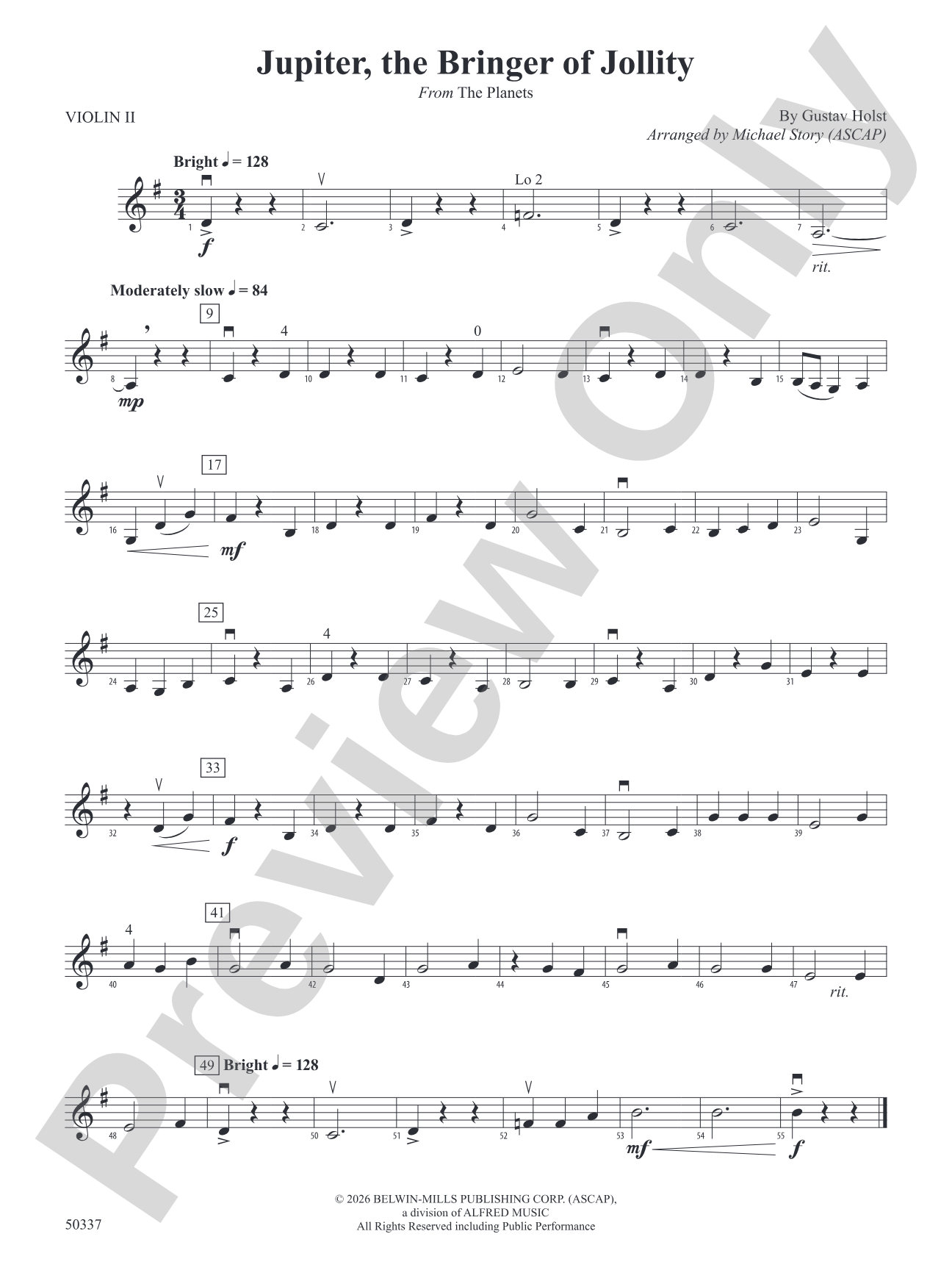 Jupiter, the Bringer of Jollity: 2nd Violin