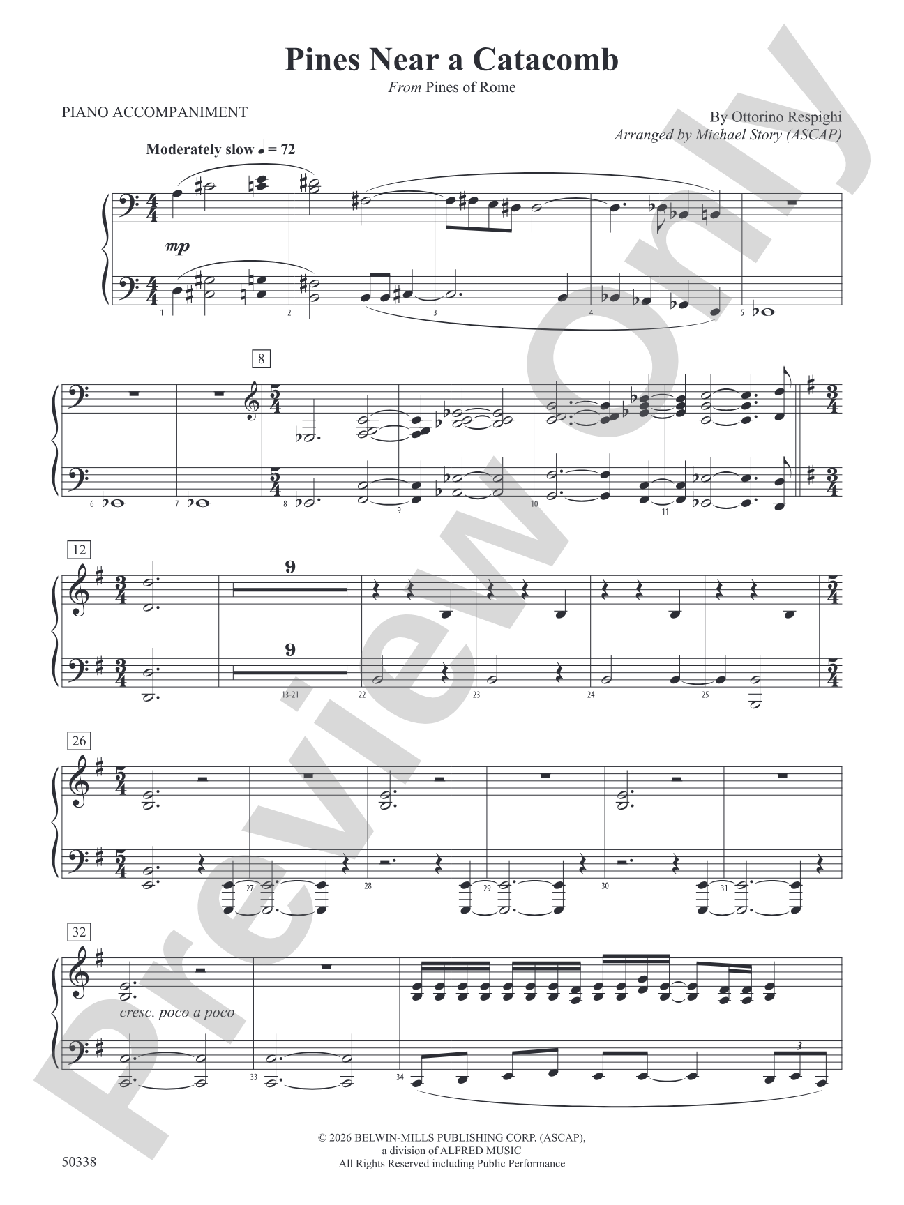 Pines Near a Catacomb: Piano Accompaniment