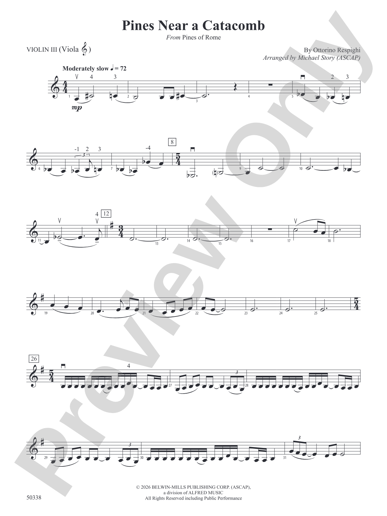 Pines Near a Catacomb: 3rd Violin (Viola [TC])