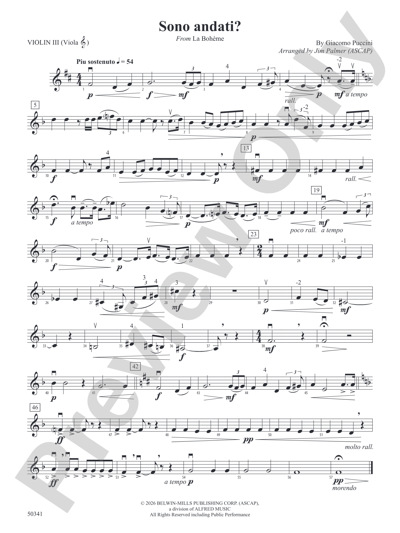 Sono andati?: 3rd Violin (Viola [TC])