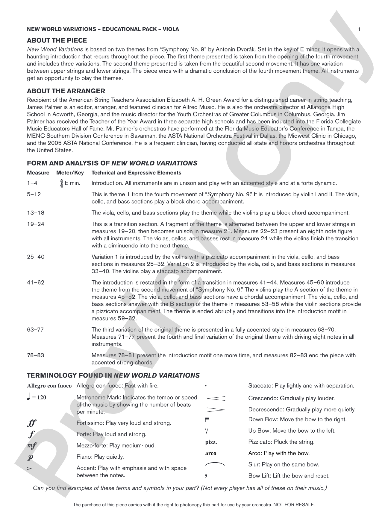 NEW WORLD VARIATIONS/SIS: Viola Educational Pack