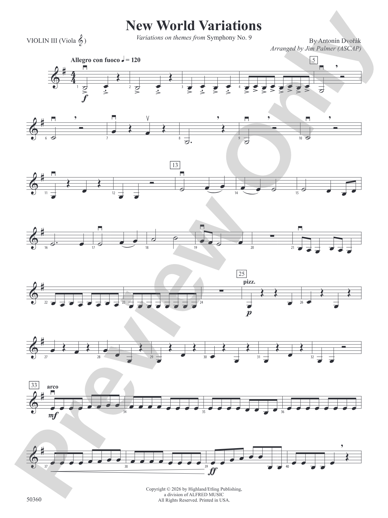 NEW WORLD VARIATIONS/SIS: 3rd Violin (Viola [TC])