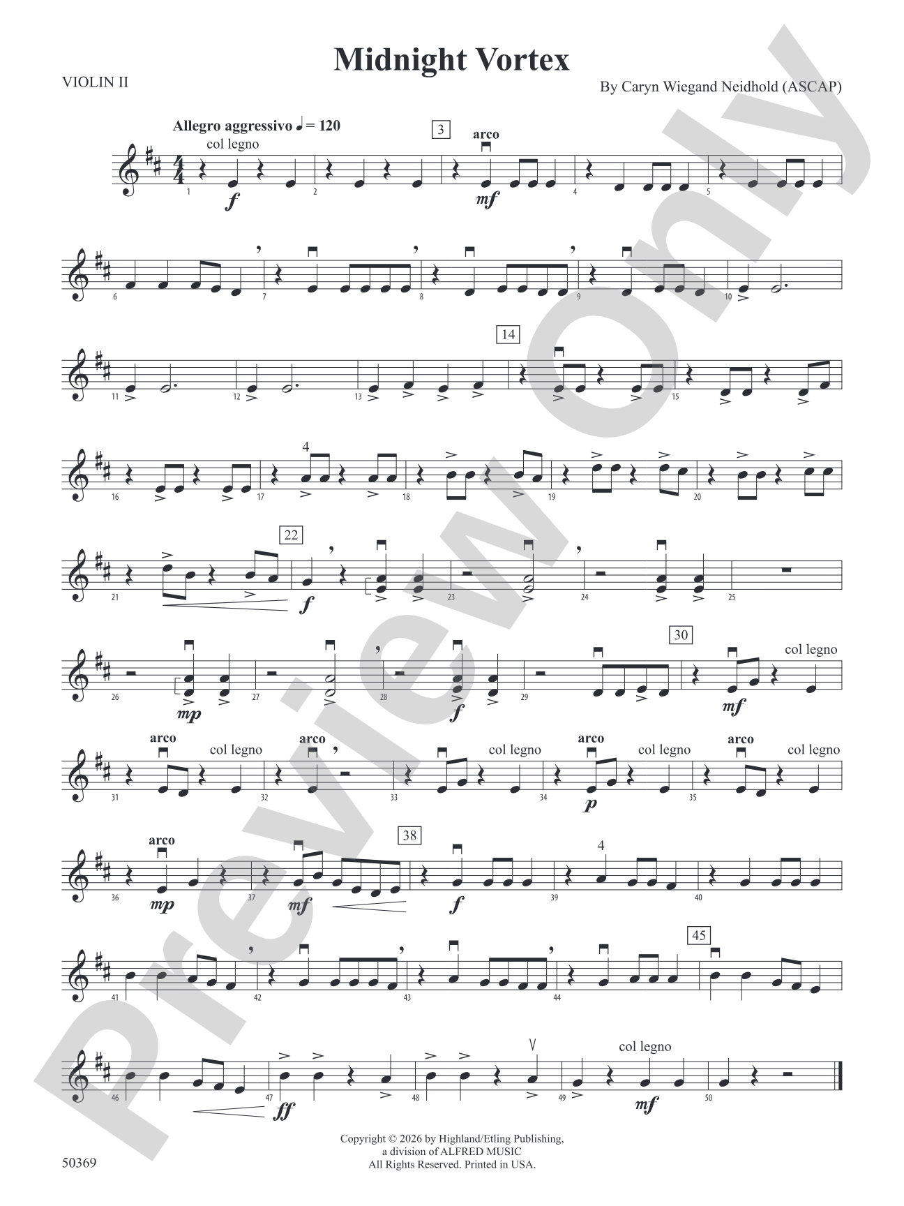 MIDNIGHT VORTEX/HSO: 2nd Violin