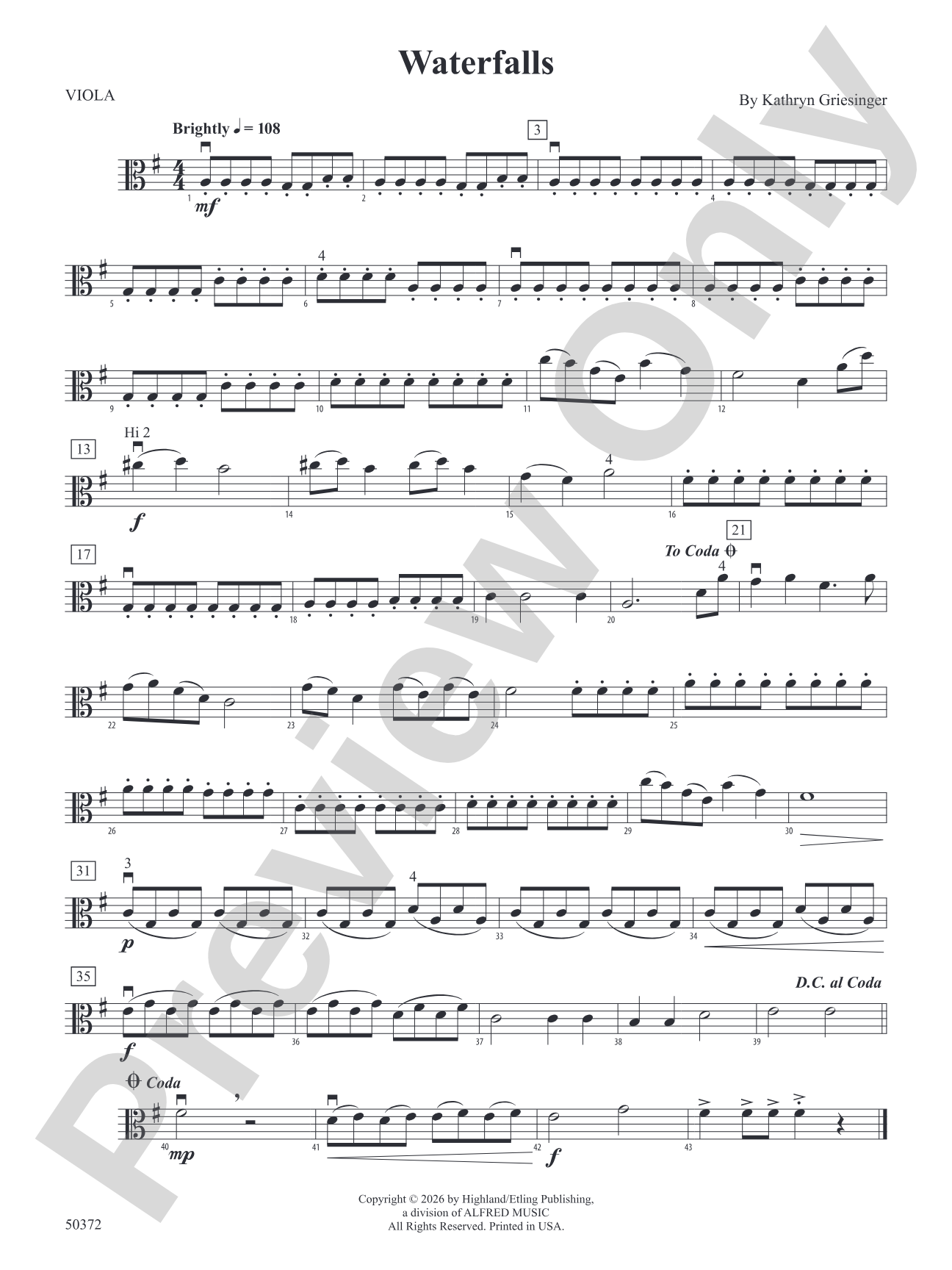 WATERFALLS/HSO: Viola