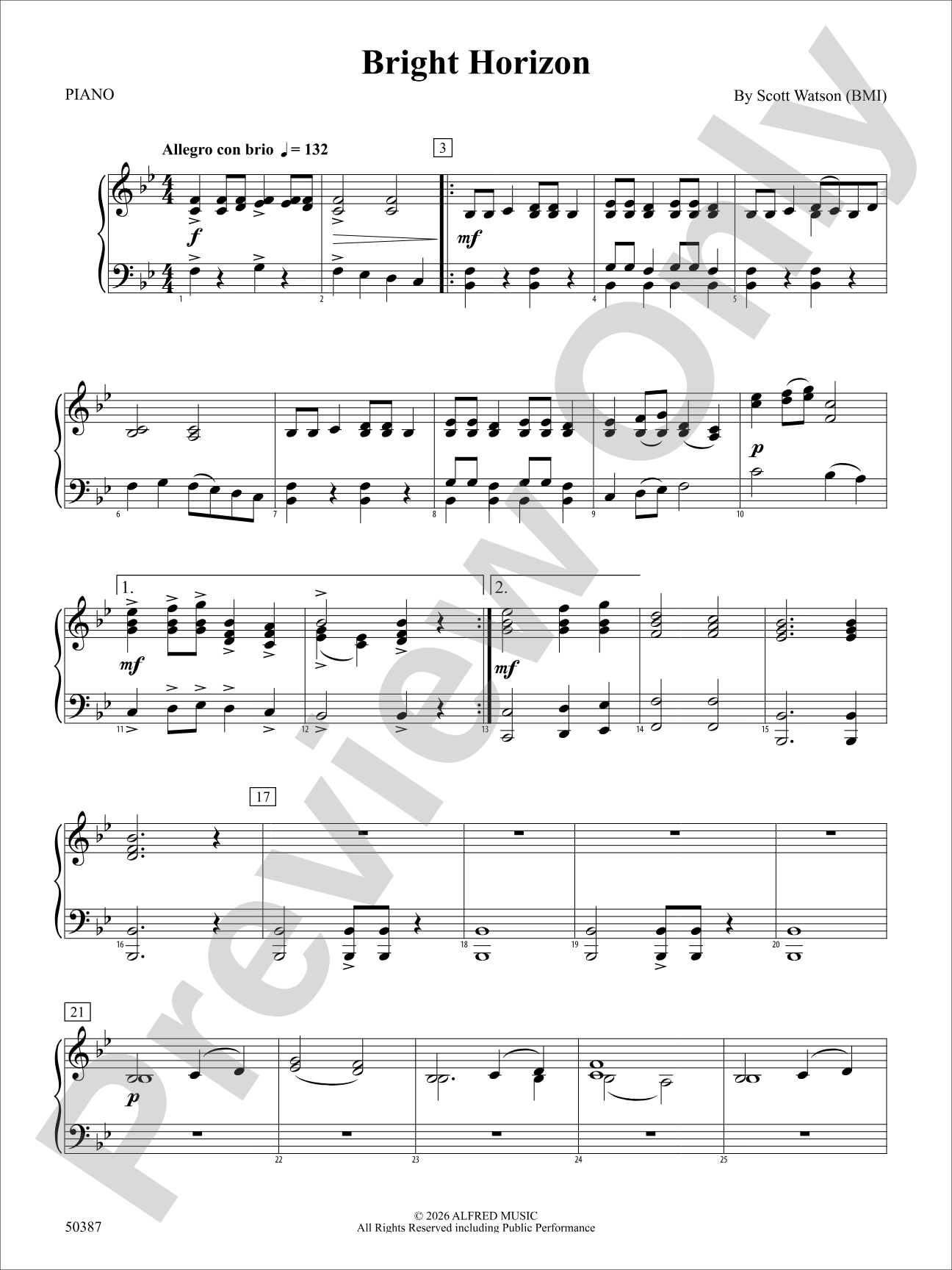 Bright Horizon: Piano Accompaniment
