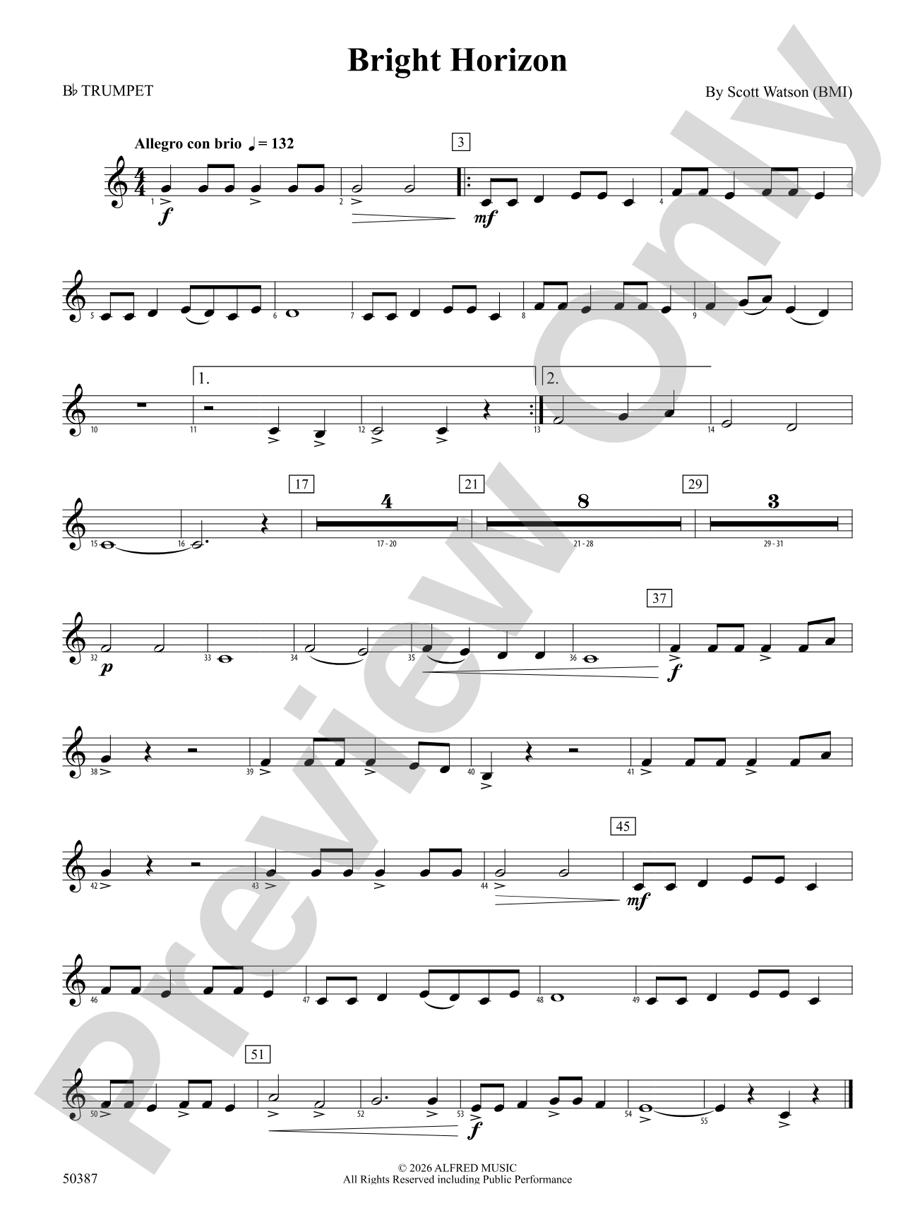 Bright Horizon: 1st B-flat Trumpet