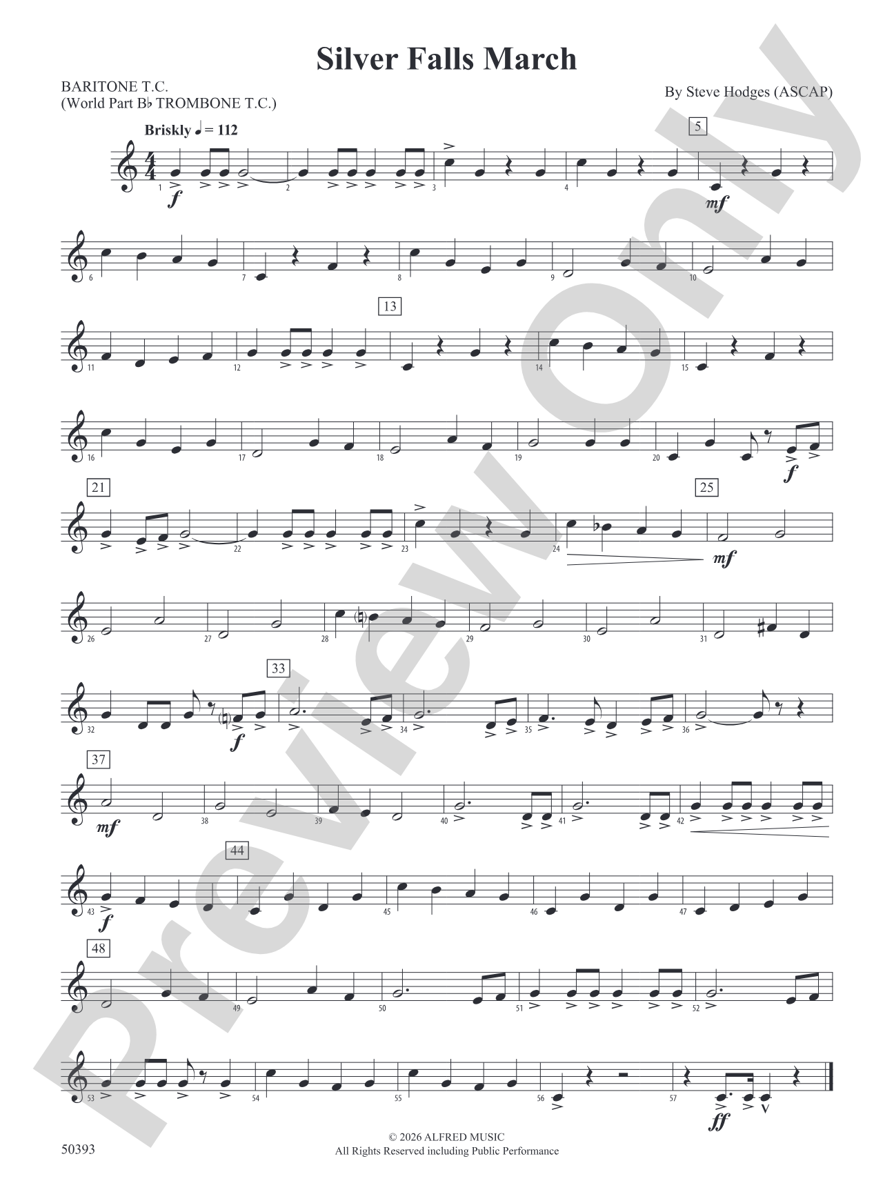Silver Falls March: Baritone T.C.