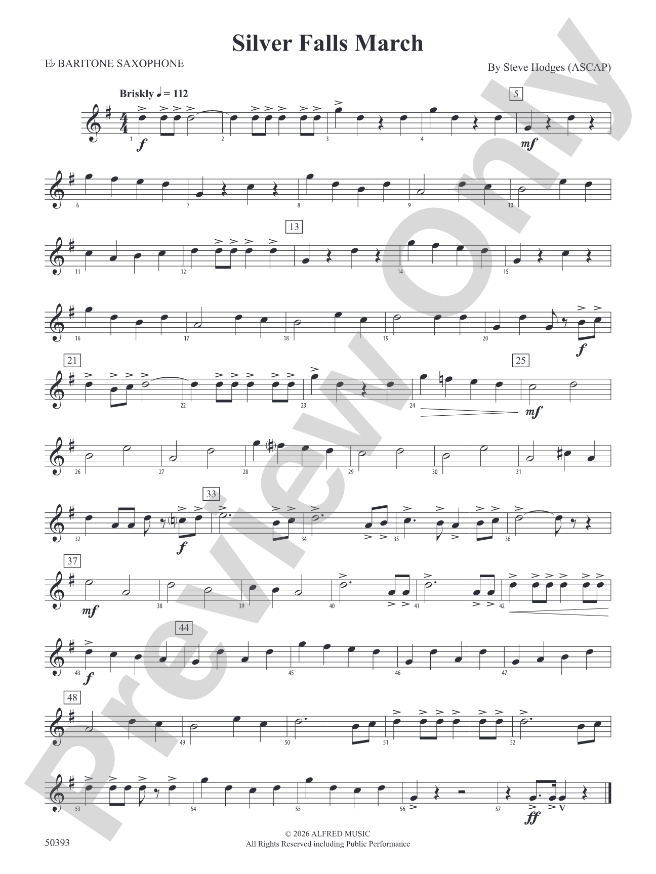 Silver Falls March: E-flat Baritone Saxophone
