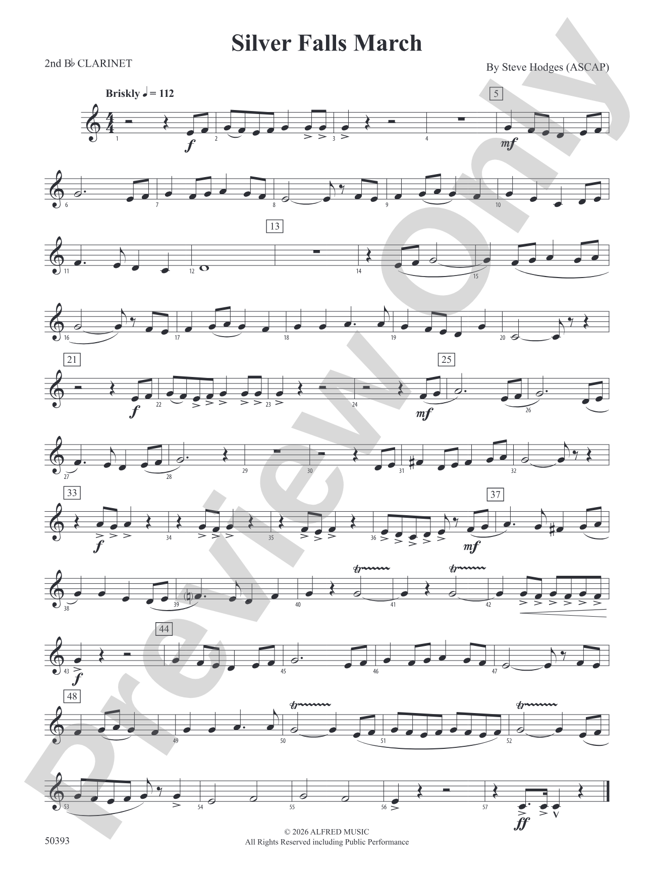 Silver Falls March: 2nd B-flat Clarinet