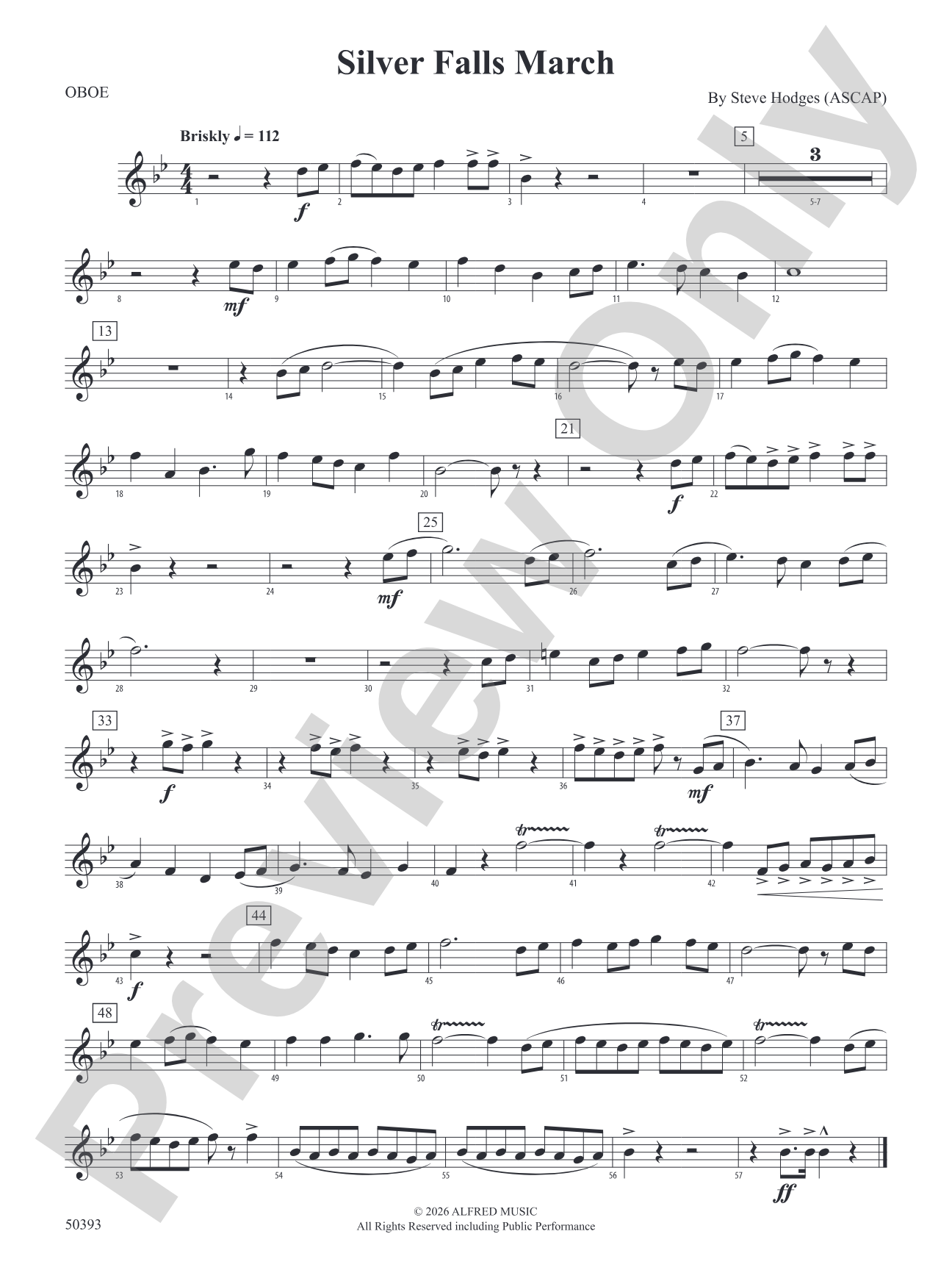 Silver Falls March: Oboe