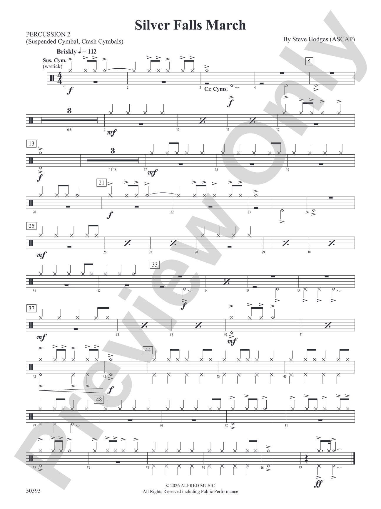 Silver Falls March: 2nd Percussion