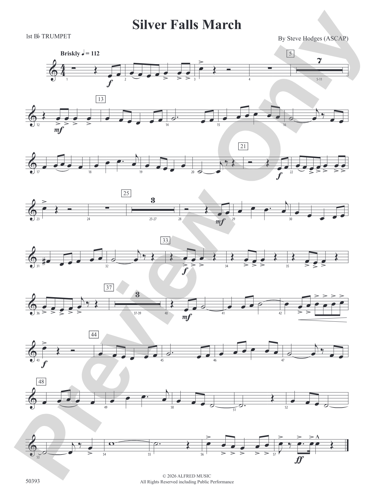 Silver Falls March: 1st B-flat Trumpet