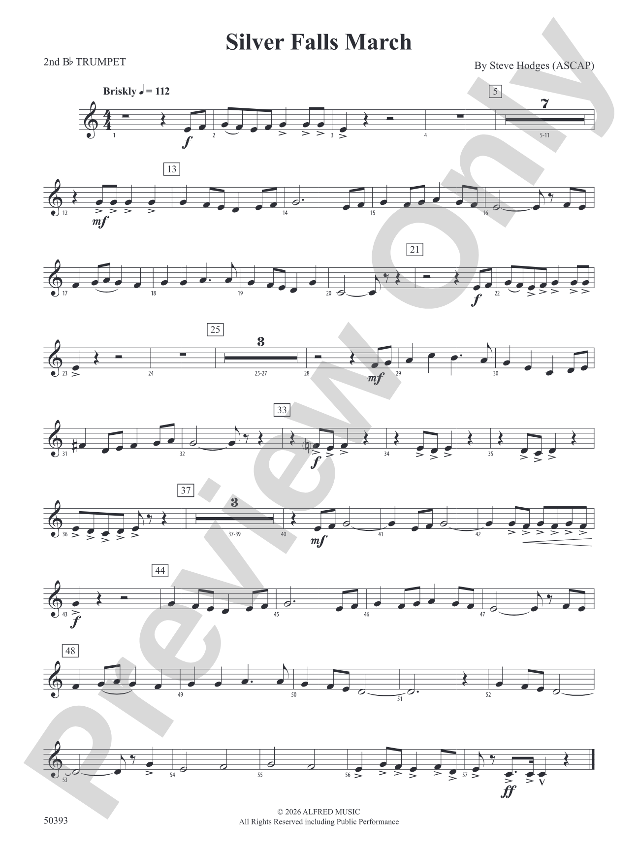 Silver Falls March: 2nd B-flat Trumpet